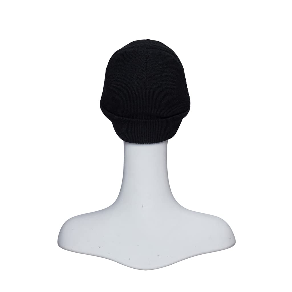 Men's Black Knit Beanie Hat - Stretchy Soft & Warm Winter Cap for Daily Wear - Perfect for Skiing, Snowboarding & Outdoor Activities
