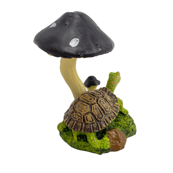 Premium Fish Tank Decor - Mushroom & Turtle Betta Ornament for Aquarium | Enhances Underwater Scenery & Provides Hiding Spots for Fish