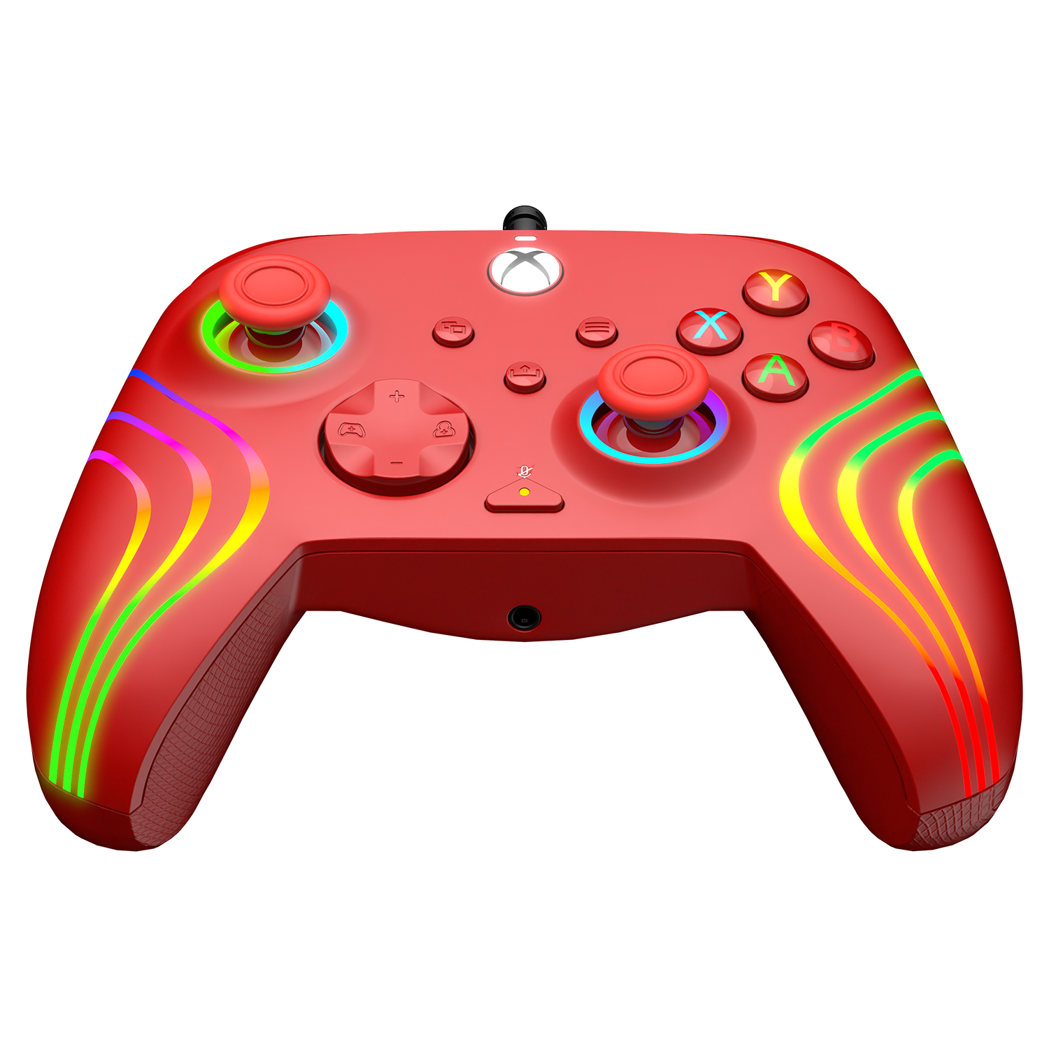Red Afterglow Wave Wired Gaming Controller for Xbox Series X|S & PC - Ergonomic Design with Customizable Buttons for FPS, Racing & Action Games