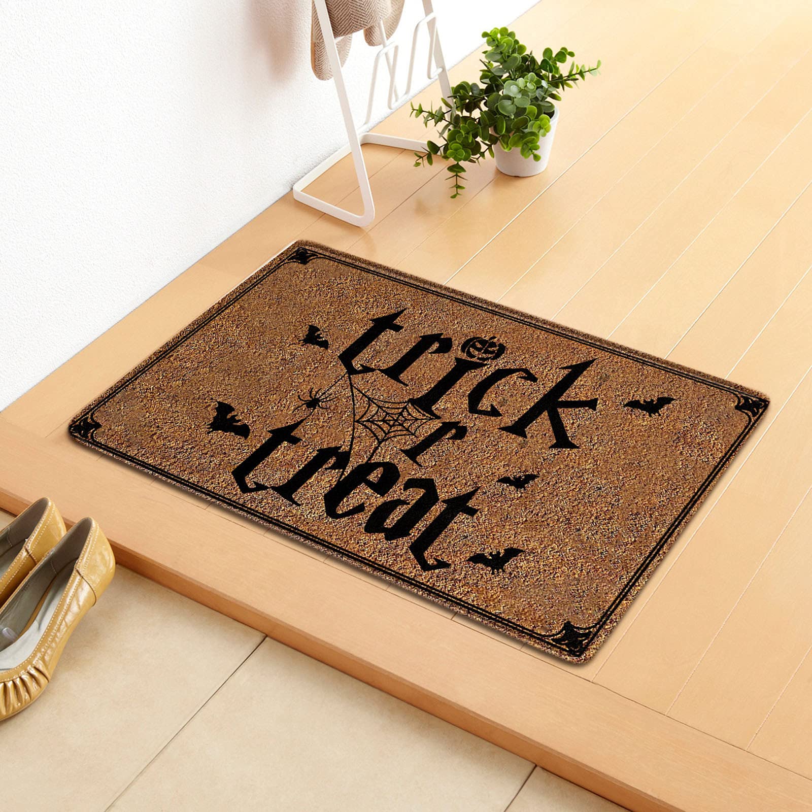 Halloween Cartoon Door Mat - Non-Slip Soft Floor Mat for Entryway, Kitchen & Hallway - Perfect for Halloween Decor & Home Safety