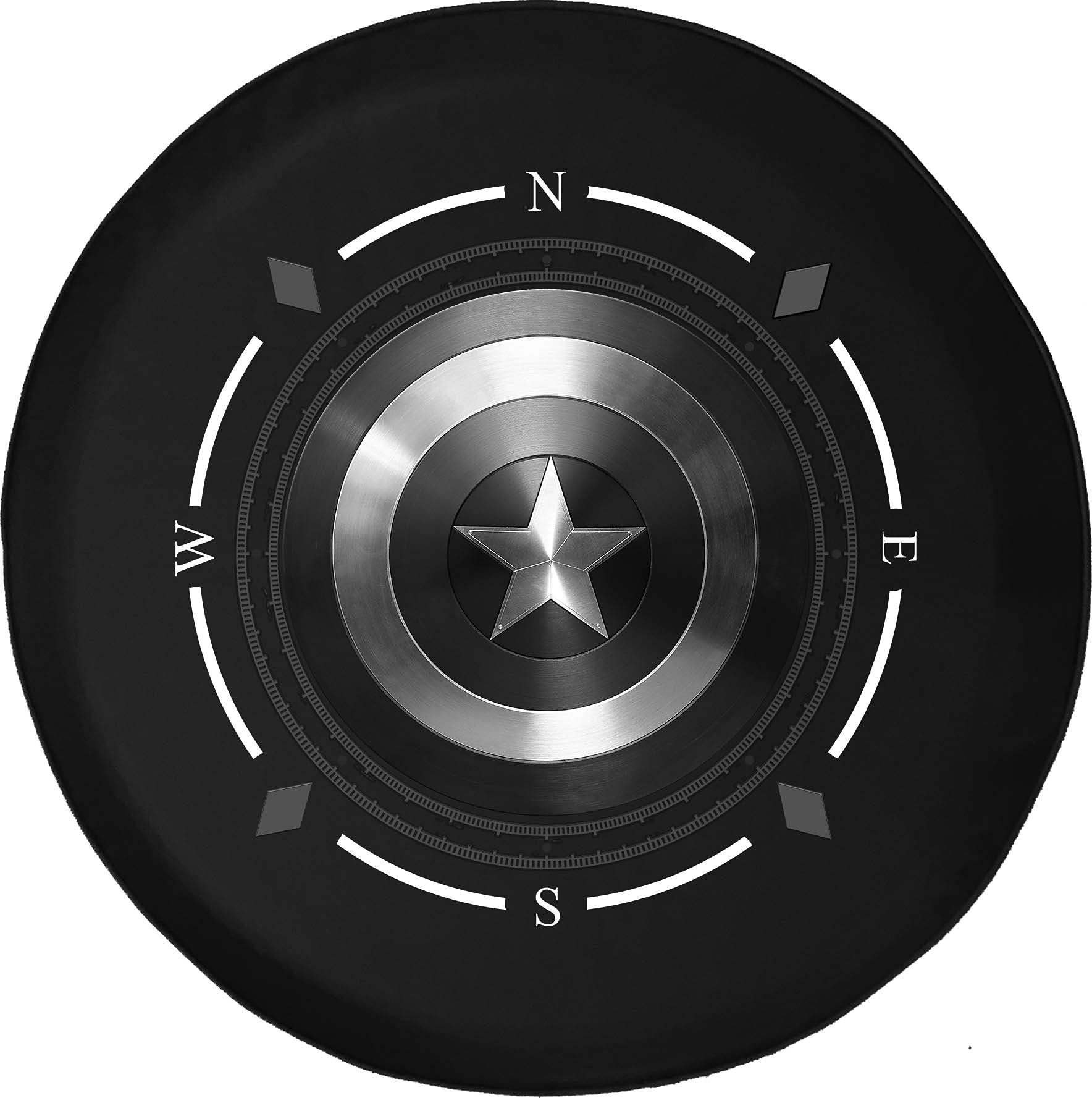 Vintage American Flag Spare Tire Cover with Compass Design - Universal Fit for SUV, Trailer, RV & Most Vehicles | Waterproof & UV Resistant Wheel Accessory for Outdoor Adventures & Road Trips