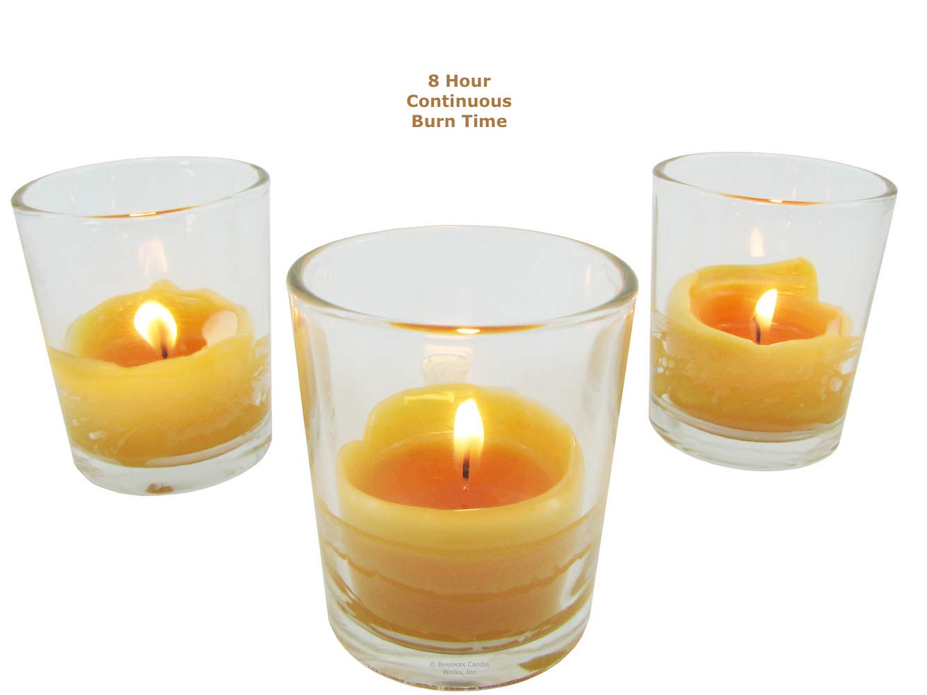 Premium 100% Pure USA Beeswax Candles - 10-Hour Burn Time Votive Set (Pack of 48) | Natural Scent, Clean Burning for Home, Wedding, Spa & Meditation Decor