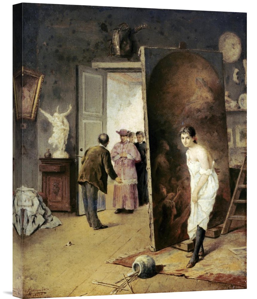 Antonio Herrera Toro The Studio Visitor Gallery Wrap Canvas Art Print - Premium Giclee Wall Decor for Living Room, Bedroom & Office - 22x14 Inches
