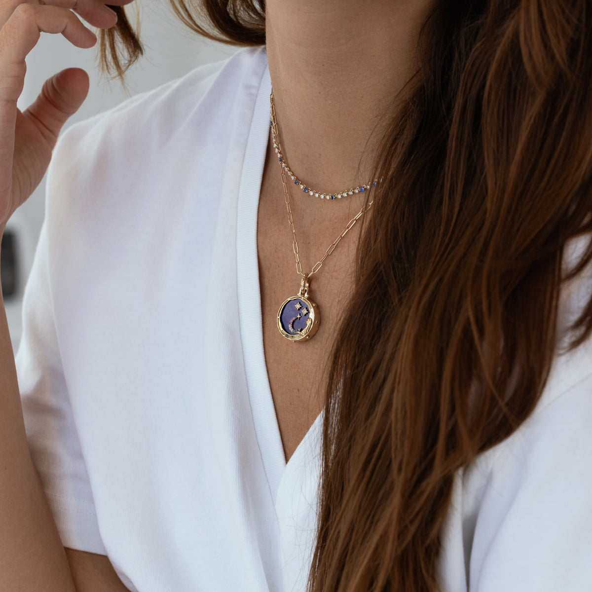 Night & Day Pendant Necklace - Elegant Two-Tone Jewelry for Women - Perfect for Date Nights & Office Wear