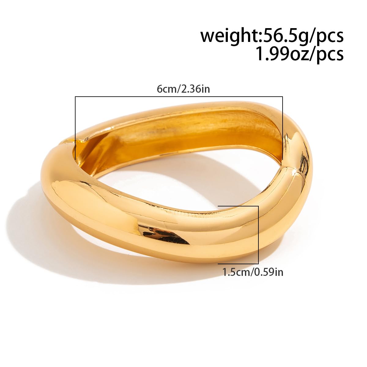 Trendy Gold & Silver Cuff Bangle Bracelets Set for Women - Chunky Minimalist Open Wide Hinged Arm Cuff Jewelry (2PC) - Perfect for Parties, Date Nights & Everyday Fashion Accessories