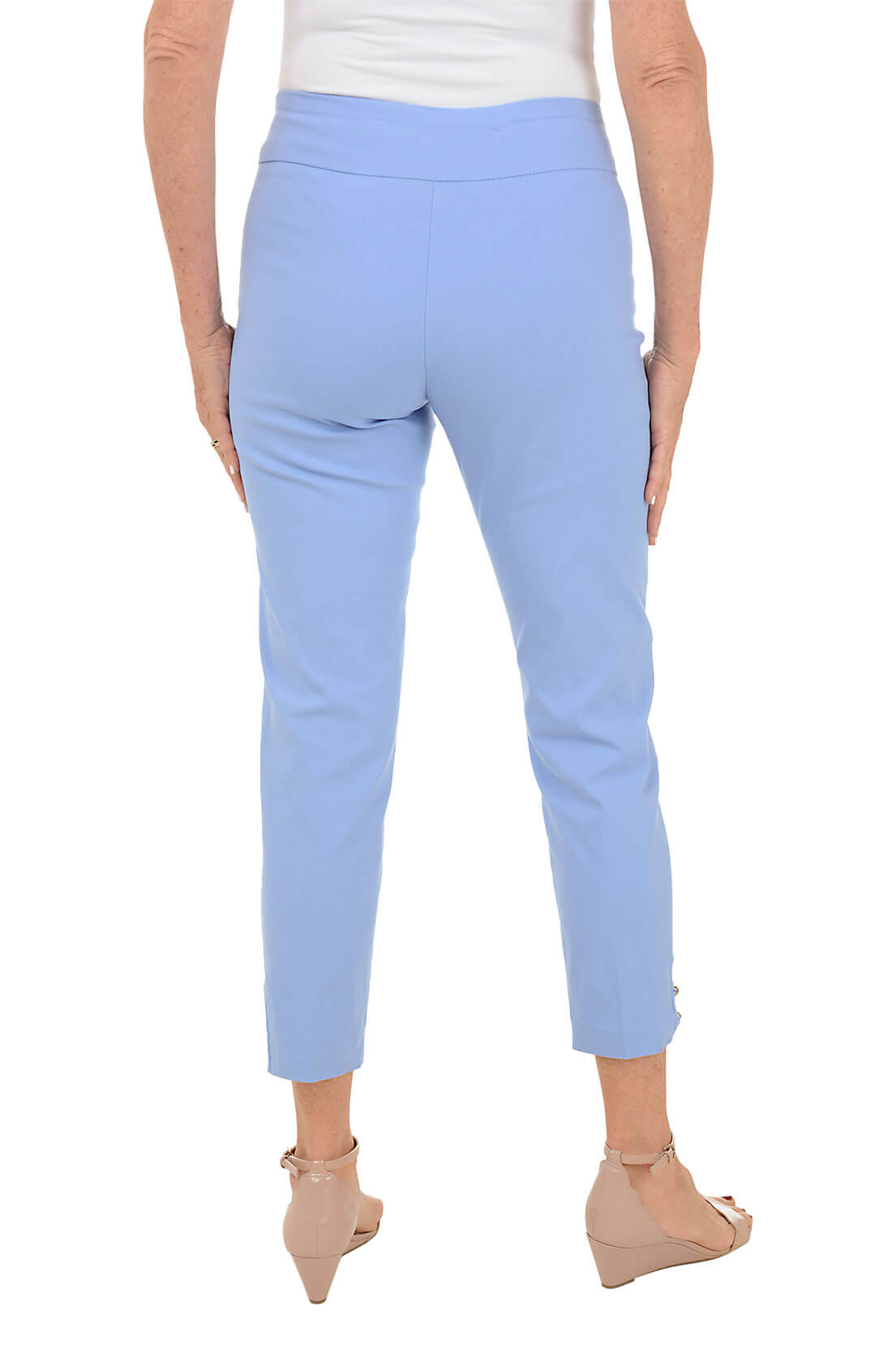 Petite Making Waves Pull On Ankle Pants - Comfortable Stretch Women's Casual Pants for Work, Travel & Everyday Wear
