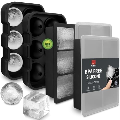 2 Pcs Ball & 2 Pcs Square Ice Trays