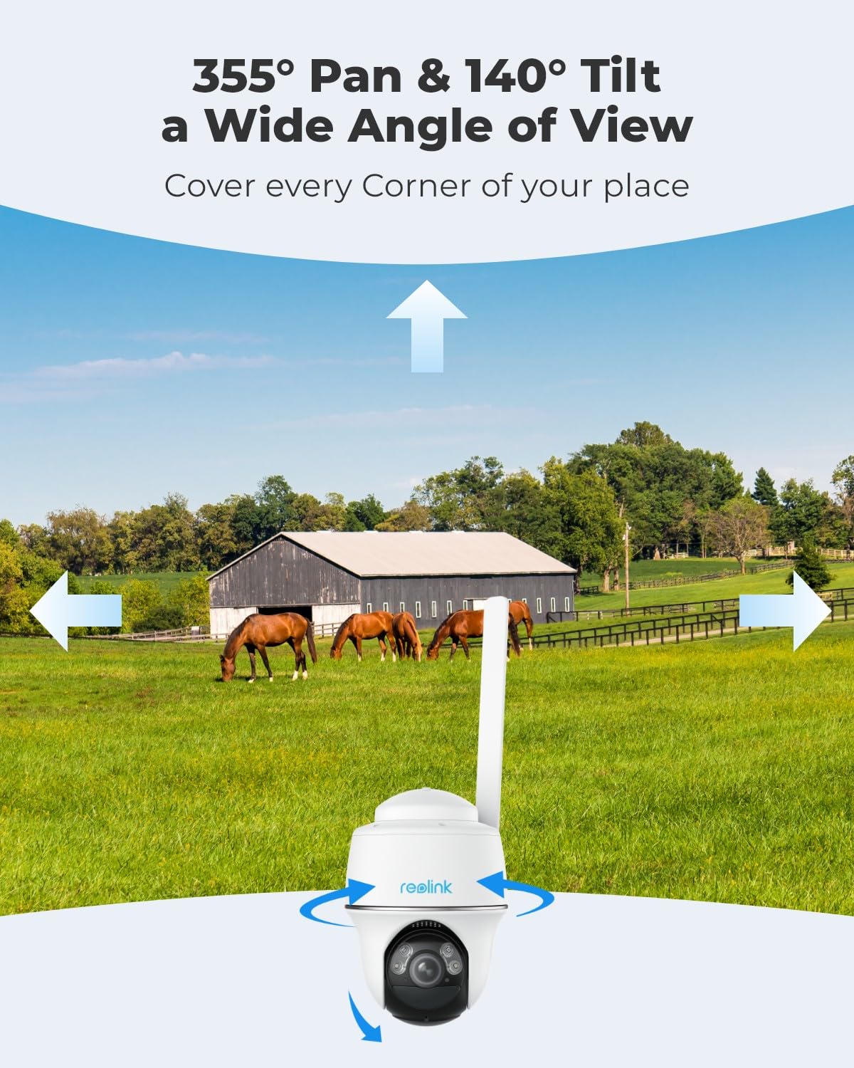 Reolink 4G/3G LTE Wireless Outdoor Security Camera with Solar Power - 360° Pan Tilt, 2K+ Color Night Vision, Smart Person/Vehicle Detection, No WiFi Needed - Ideal for Home, Farm & Business Surveillance (5MP)