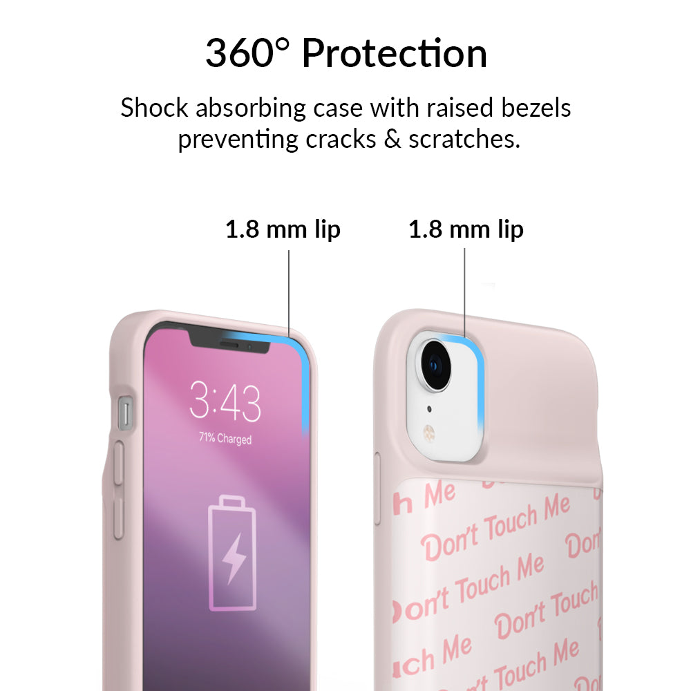 Don't Touch Me iPhone Charging Case - Shockproof Protective Phone Cover with Built-in Battery for iPhone [Model] | Perfect for Outdoor Adventures, Travel & Daily Use