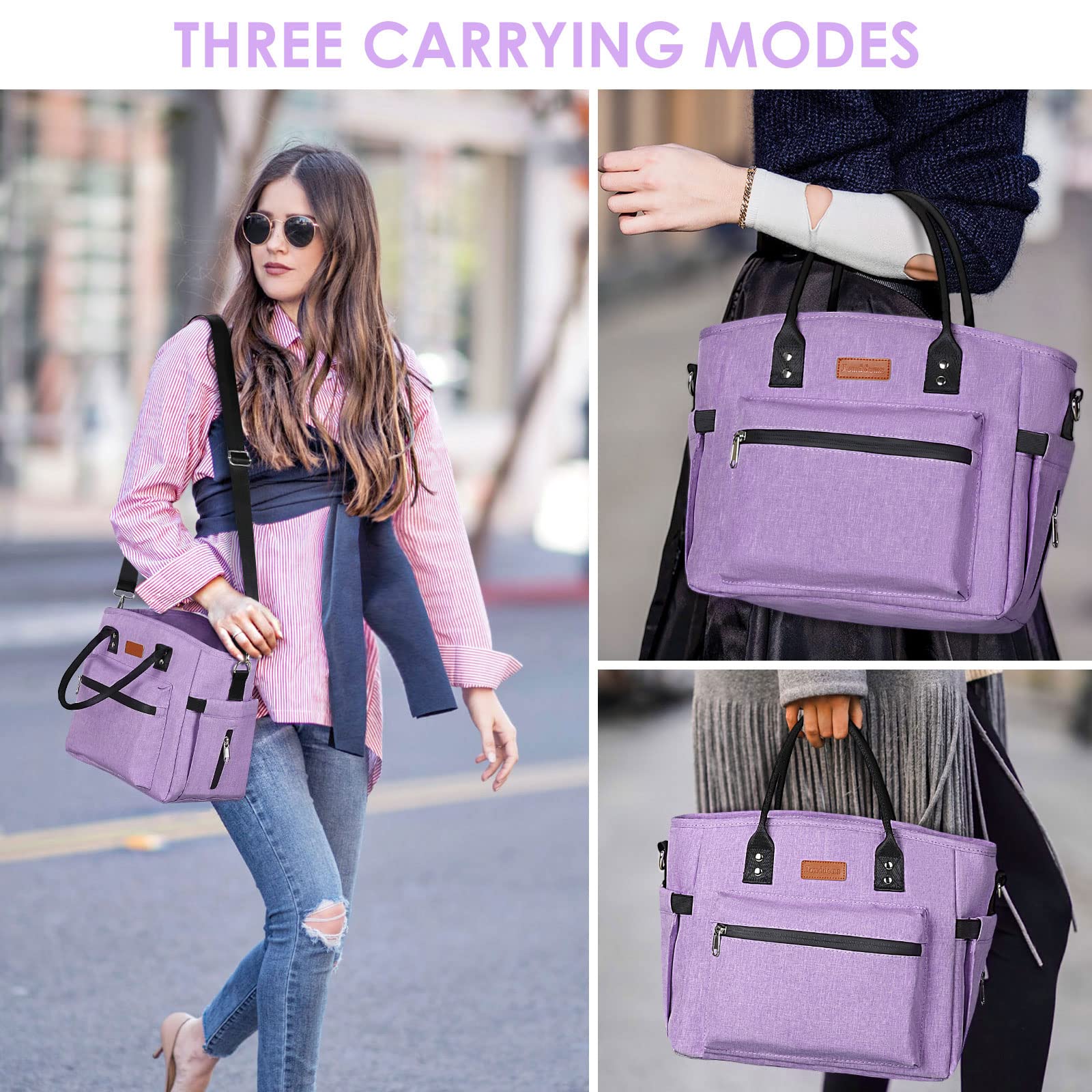 Insulated Lunch Bag for Women & Men - Adjustable Shoulder Strap, Large Reusable Cooler Tote for Office, Work, Picnic, Beach & Outdoor Activities - Perfect for Meal Prep, School Lunch & Travel