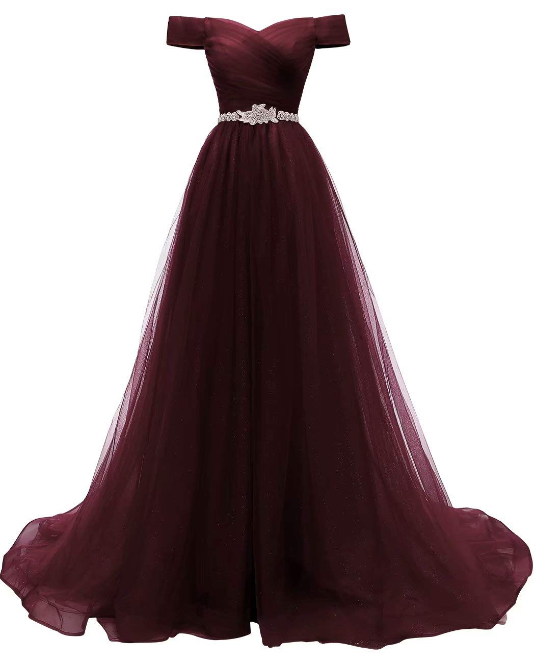 AiniDress Women's A-Line Tulle Prom Dress Off Shoulder Formal Evening Ball Gown for Homecoming, Wedding, Quinceanera & Special Occasions