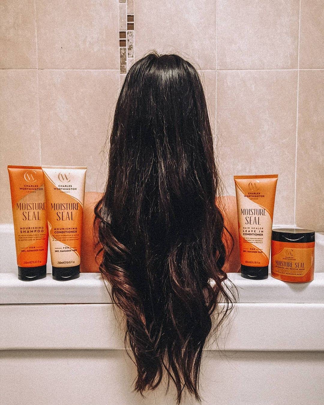 Charles Worthington Moisture Seal Shampoo & Conditioner Set for Dry Hair - Hydrating Haircare Duo with 2 x 250ml Bottles | Daily Moisture Routine for Frizzy, Damaged Hair at Home or Salon