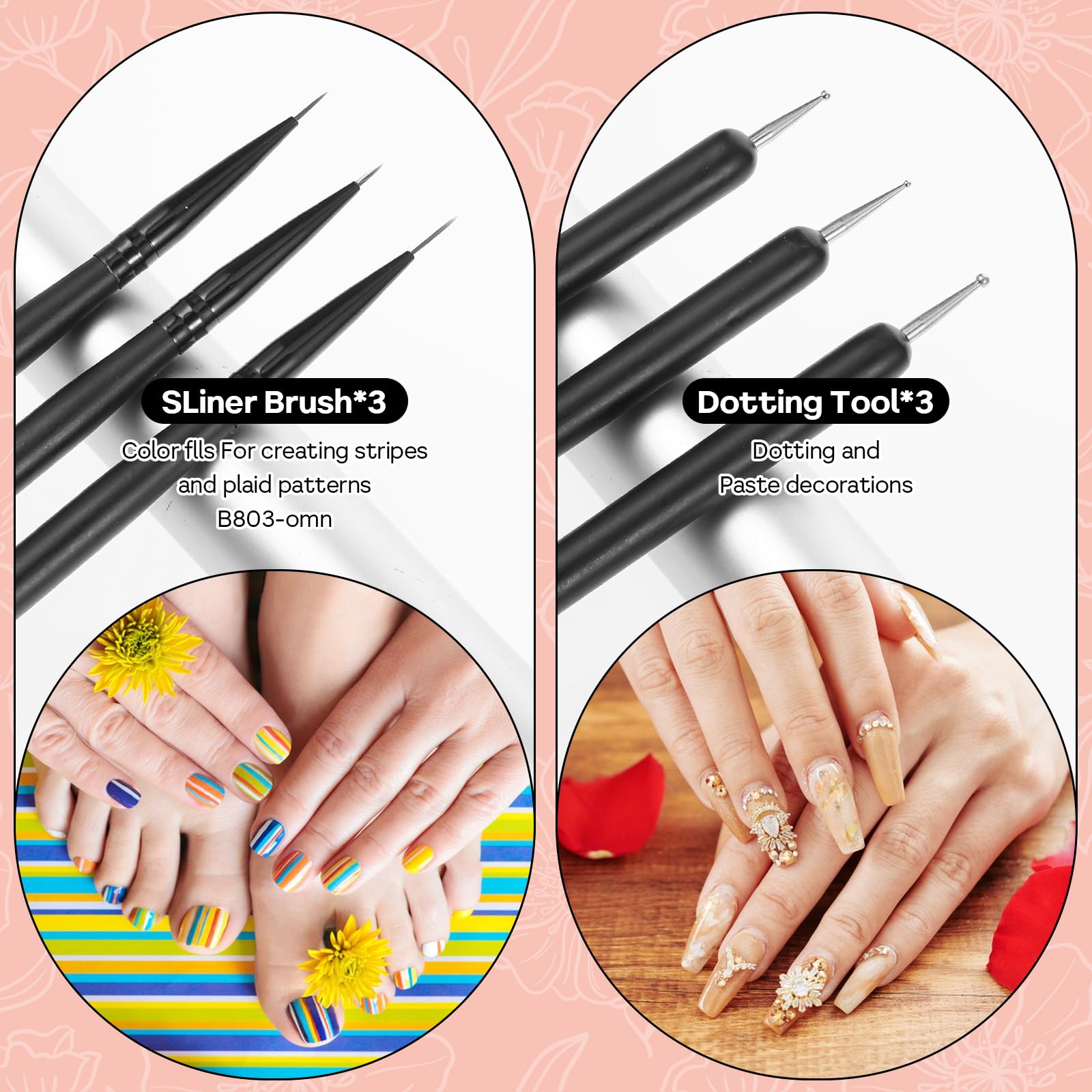 8pcs Professional Nail Art Brushes Set - Nail Design Brushes for Gel Polish, Liner Brush & French Tip Brush - Perfect for DIY Manicure, Home Salon & Professional Nail Artists | Great for Nail Art, French Tips & Detailed Designs