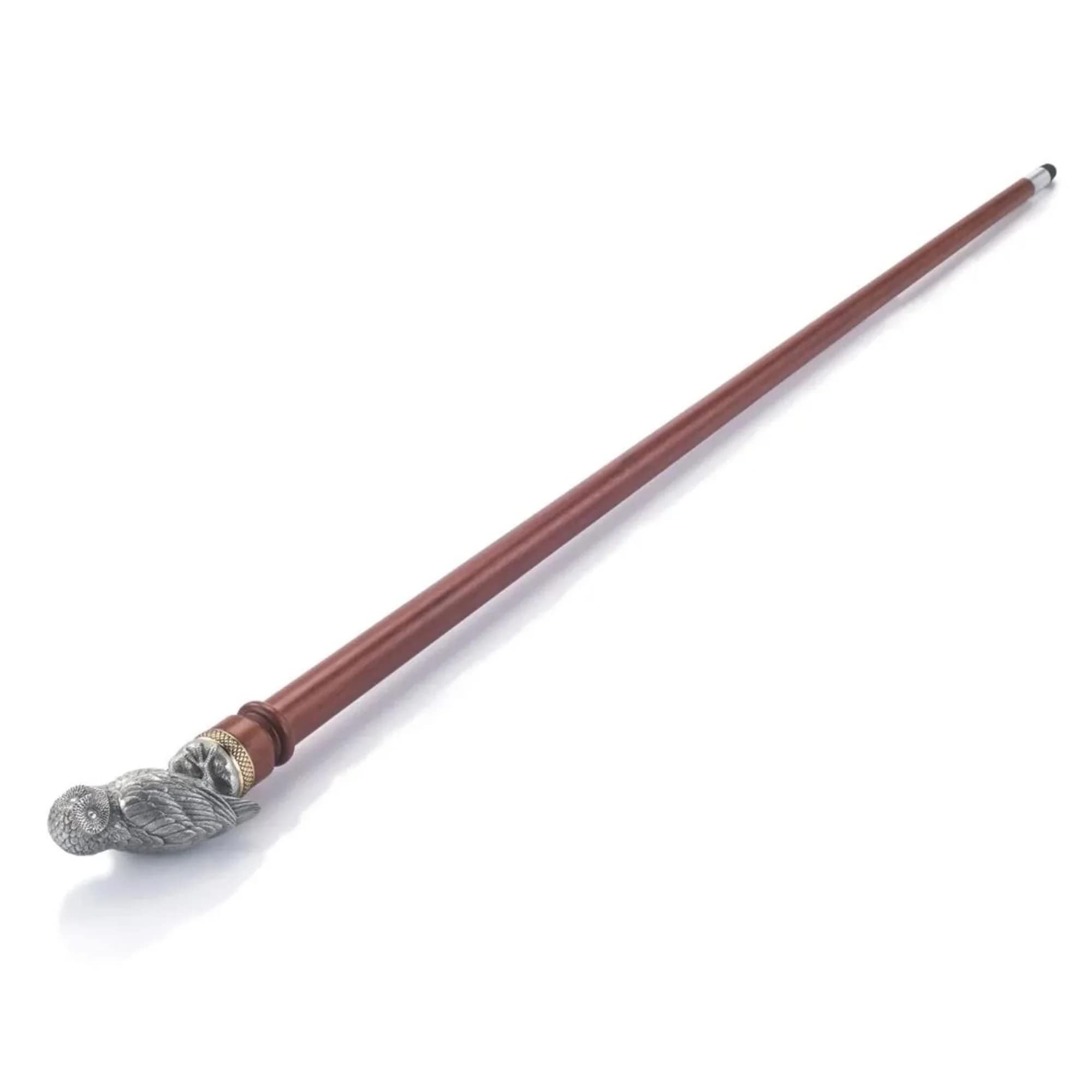 Royal Selangor Handcrafted Woodland Collection Pewter Owl Walking Cane - Elegant Gift for Collectors & Nature Lovers | Perfect for Hiking, Fashion Accessory & Home Decor