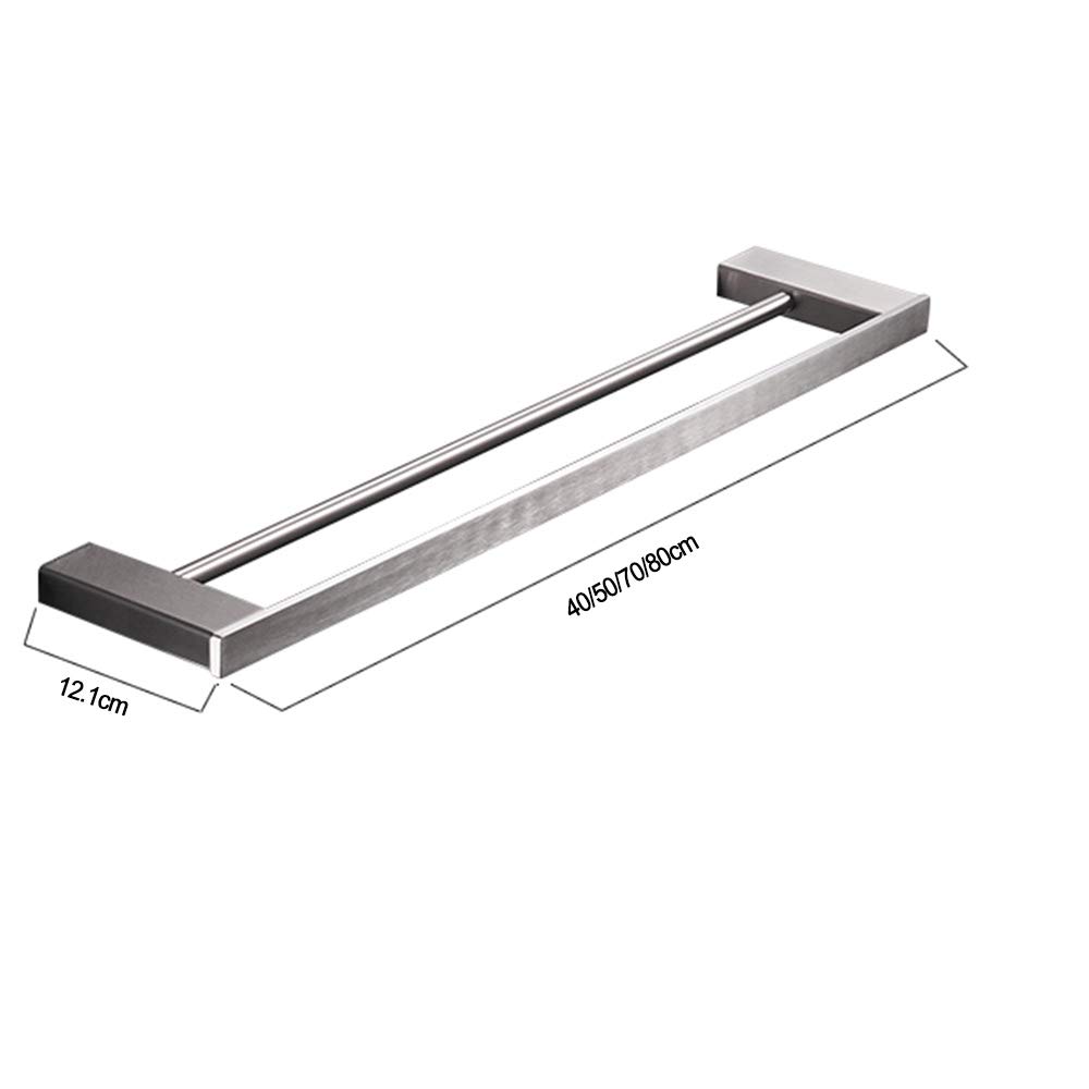 Stainless Steel Double Towel Bar - 40cm Brushed 304 Stainless Steel Wall Mounted Towel Rack for Bathroom & Kitchen - Heavy Duty Shower Towel Holder, Dish Towel Organizer, Washcloth Hanger - Perfect for Modern Home, Spa, and Restaurant Use