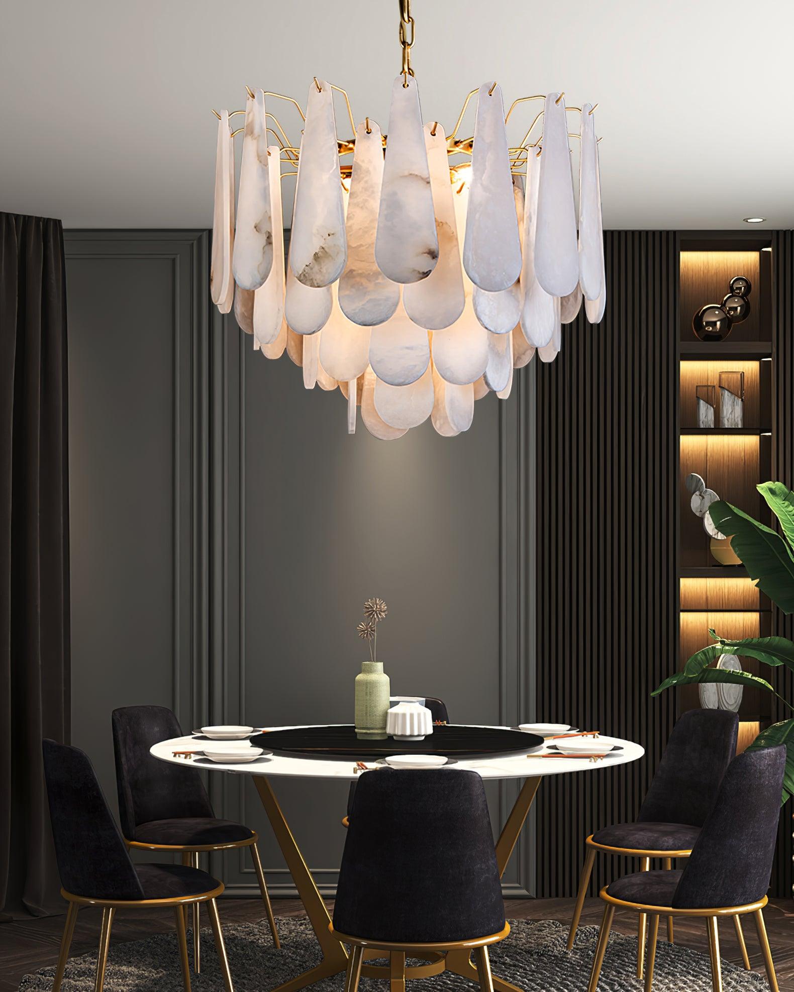 Leon Chandelier - Modern Crystal Ceiling Light Fixture for Dining Room & Living Room | Elegant Home Decor Lighting