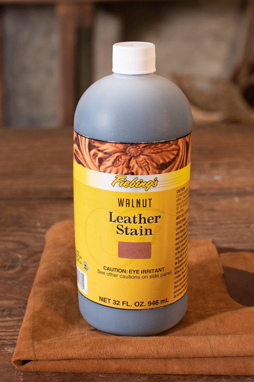 Fiebing's 946ml Universal Leather Stain - Walnut Color for Leather Shoes, Bags & Furniture Restoration | Professional Leather Dye for DIY Projects & Crafting