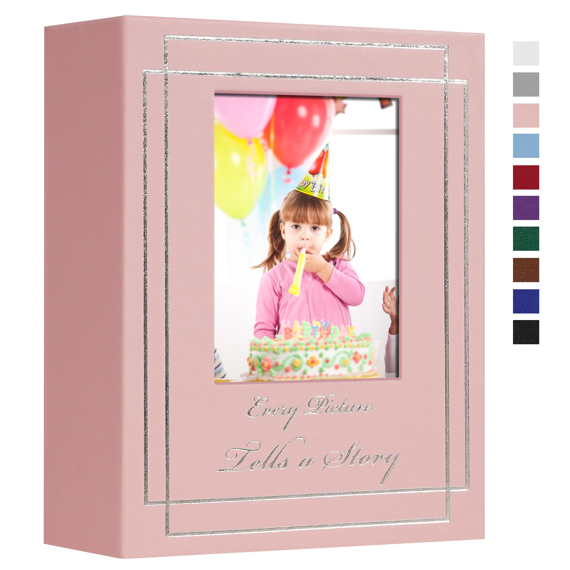 Premium Leather Photo Album 4x6 Holds 100 Pictures - Elegant Wedding, Baby & Vacation Scrapbook with Beautiful Prints - Perfect Gift for Couples, Parents & Friends (Pink) - Ideal for Preserving Wedding Memories, Baby's First Year & Travel Adventures