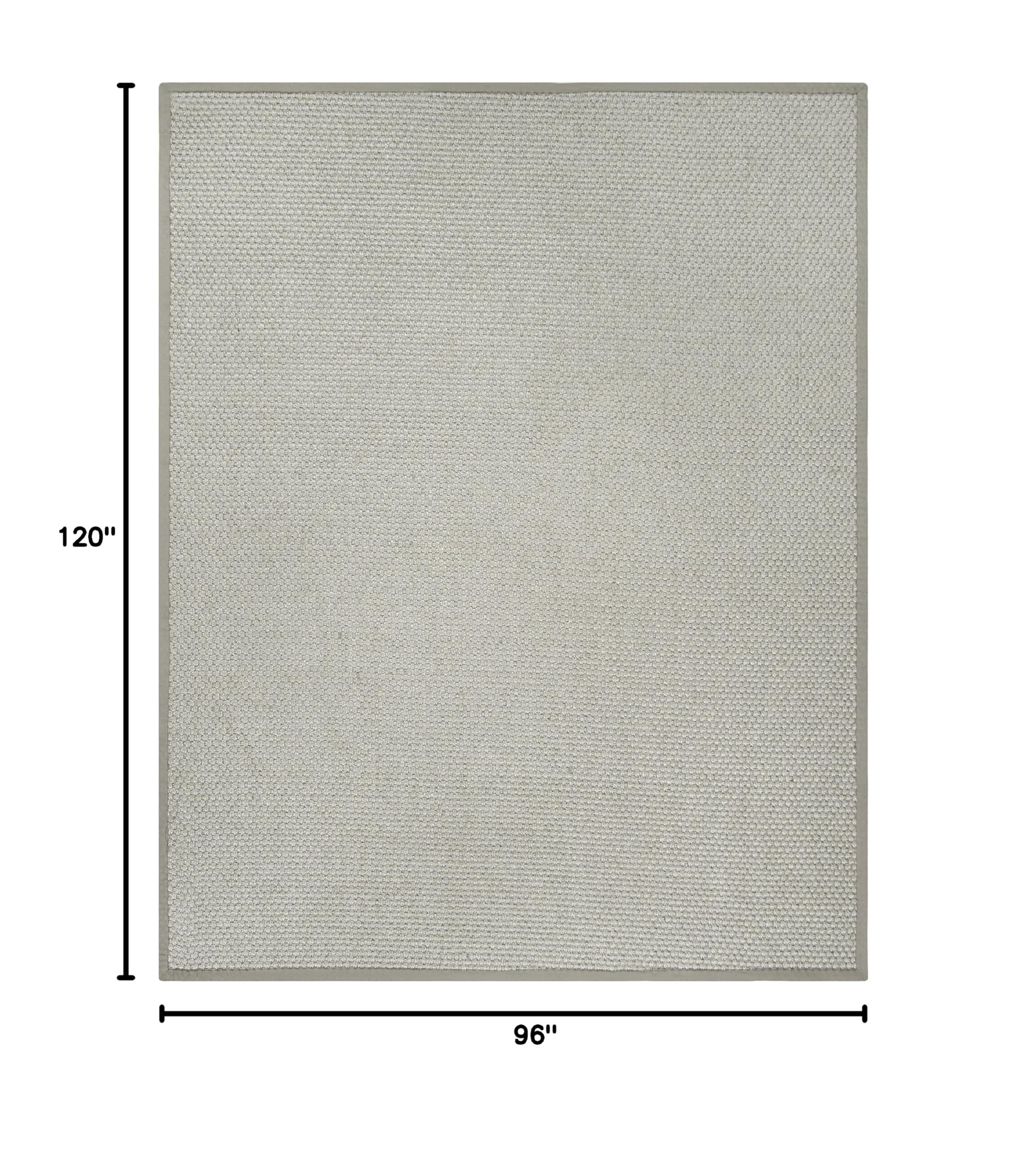 SAFAVIEH Natural Fiber Collection Area Rug - 8' x 10', Silver & Grey Sisal Design, Easy Care Jute Rug for High Traffic Areas - Perfect for Living Room, Bedroom, Office & Entryway (NF463B)