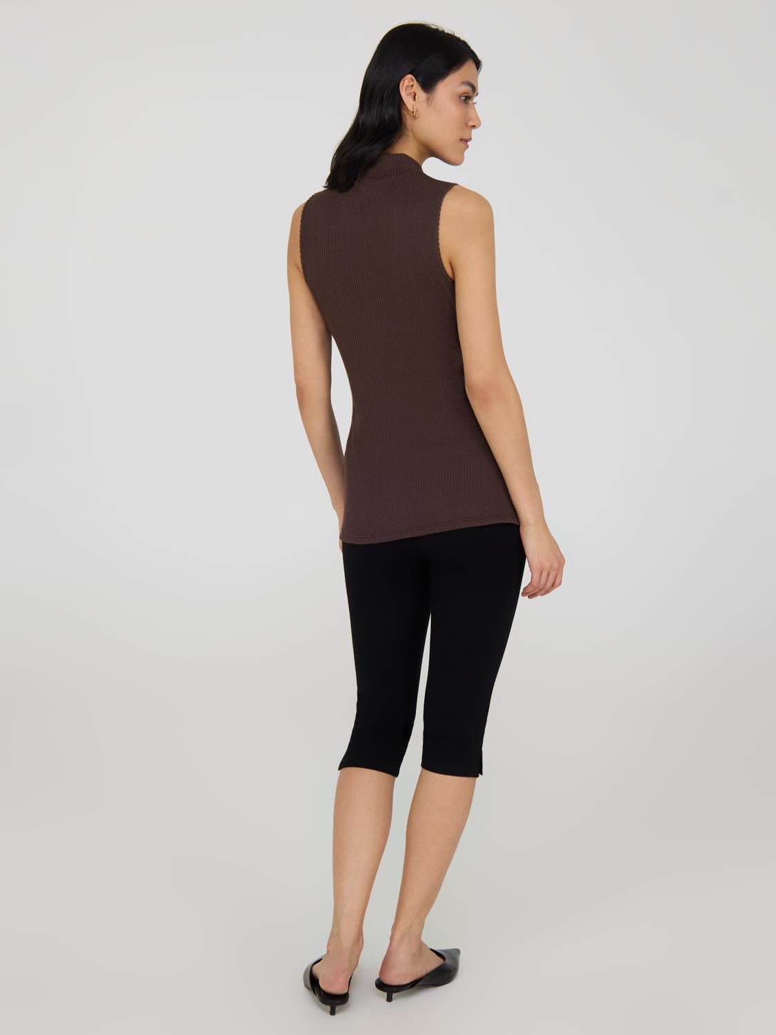 Sleeveless Mock Neck Belted Tunic Top for Women - Elegant Casual & Office Wear - Perfect for Summer Outfits, Work Attire, and Special Occasions