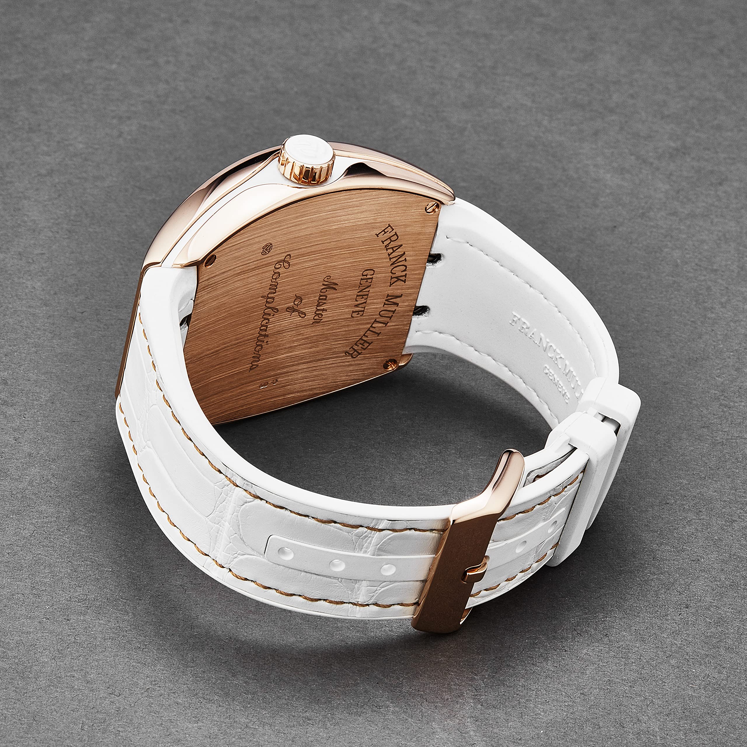 Vanguard Rose Gold White Dial Men's Automatic Watch - White Rubber/Leather Strap 45SCWHTWHTGLDSN | Luxury Dress & Casual Timepiece for Business, Date Night & Everyday Wear