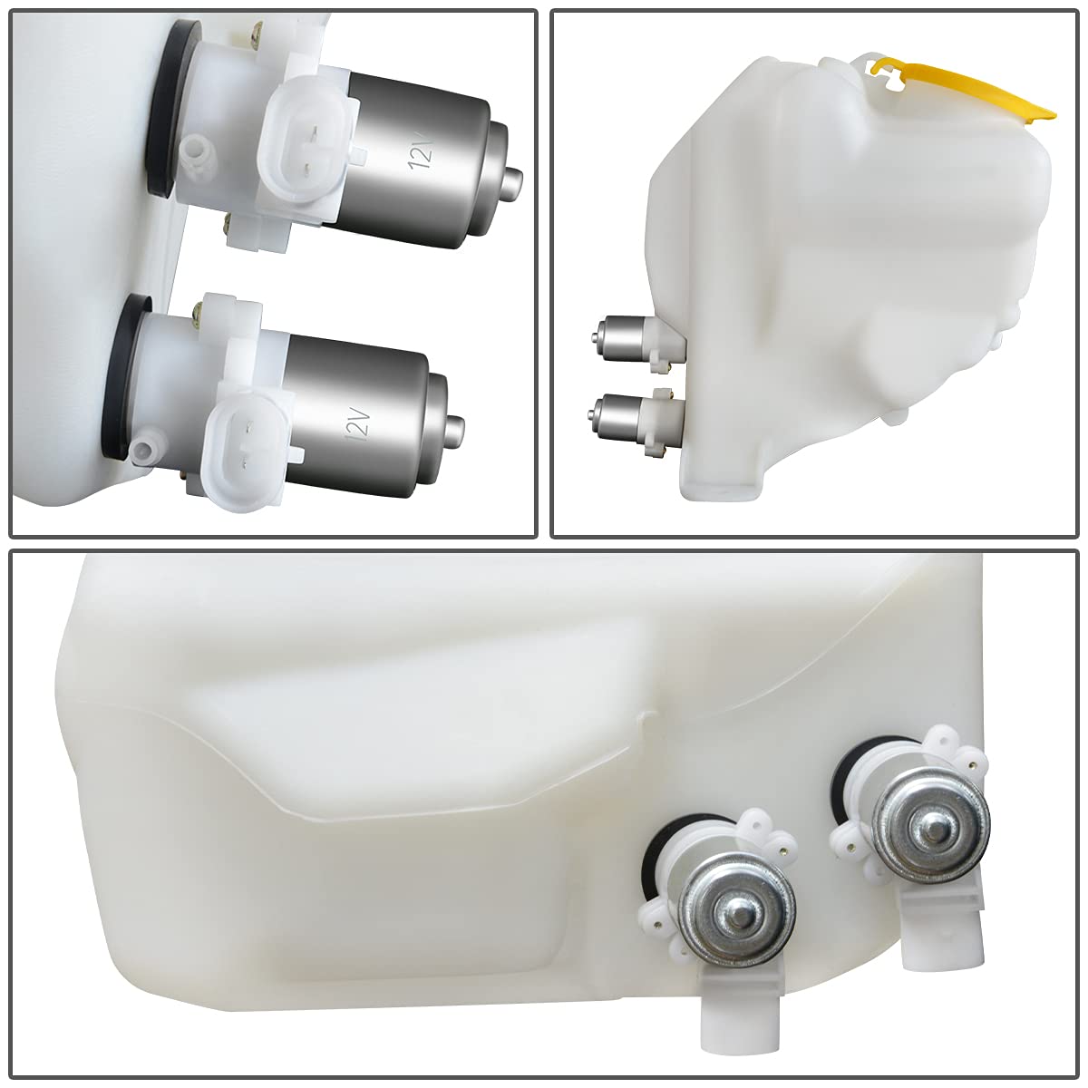 Auto Dynasty CH1288147 Car Windshield Washer Reservoir Tank with Cap & Pump - Compatible with 2003-2006 Jeep Wrangler (White) - Perfect for Off-Roading & Daily Driving Maintenance