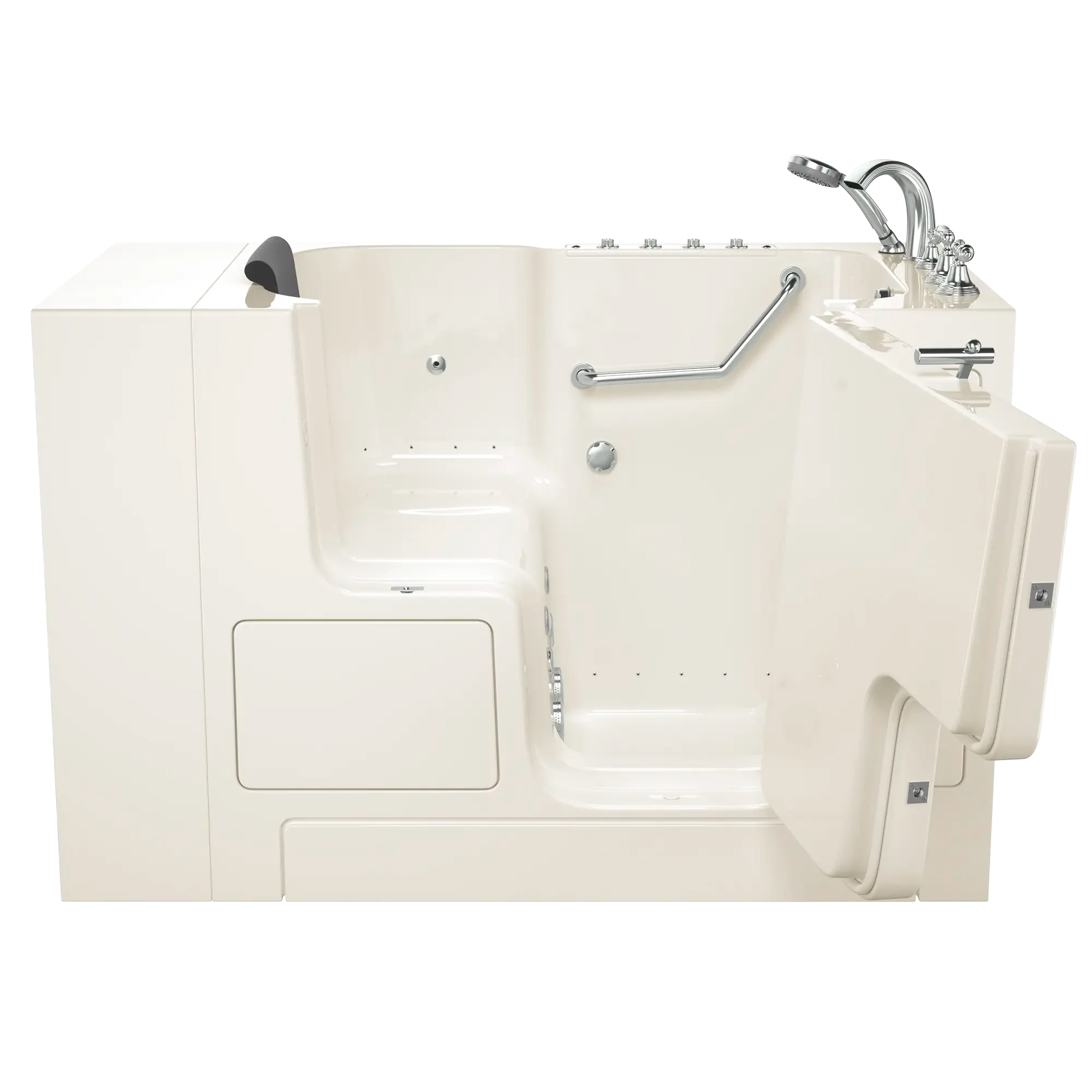 Premium 32 x 52 Inch Gelcoat Walk-In Bathtub with Air Spa & Whirlpool Systems - Right Hand Drain & Faucet - Ideal for Elderly & Mobility Support, Relaxing Hydrotherapy at Home