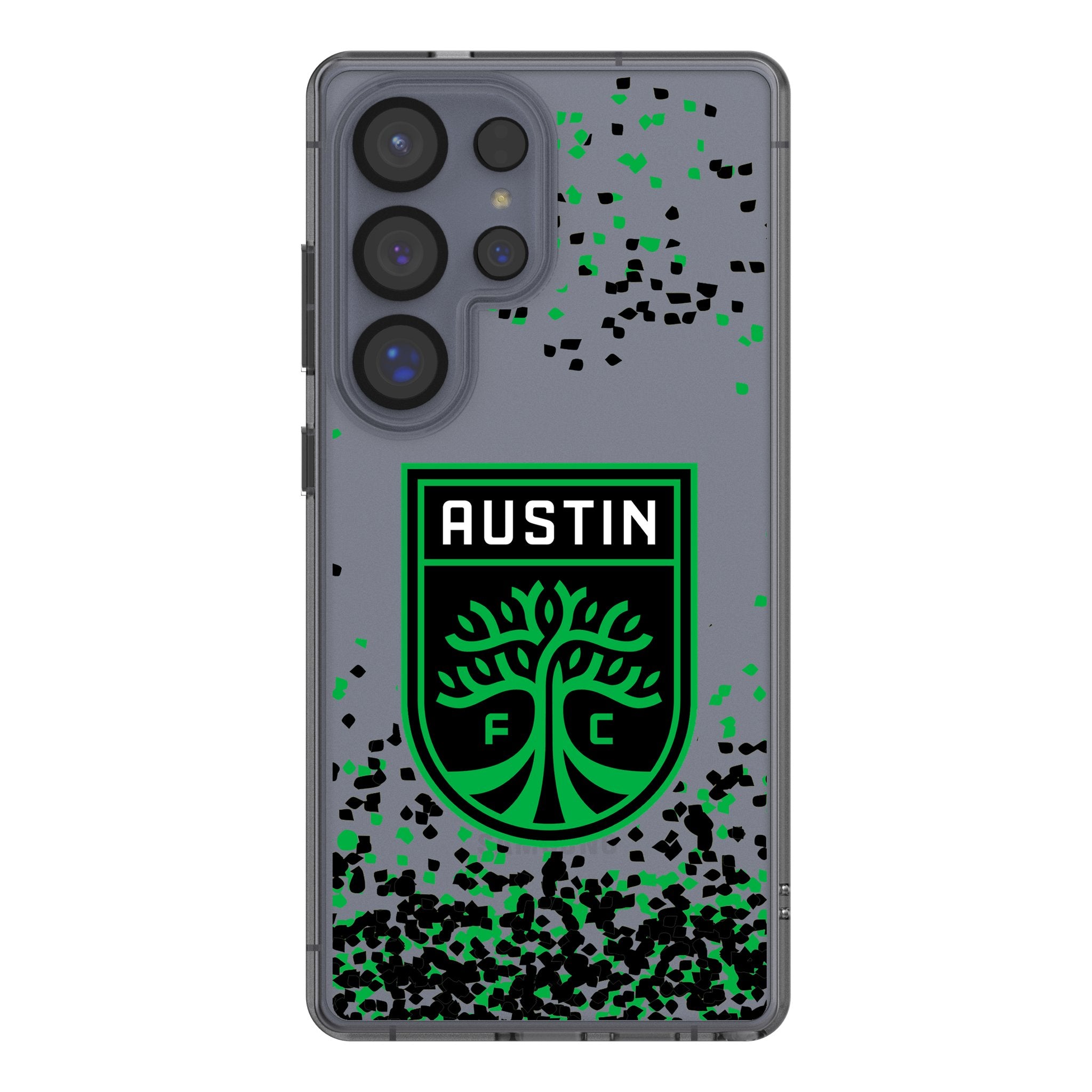 Austin FC Confetti Clear Phone Case for Samsung Galaxy - Durable Protective Cover with Team Spirit - Perfect for Fans, Game Days & Everyday Use