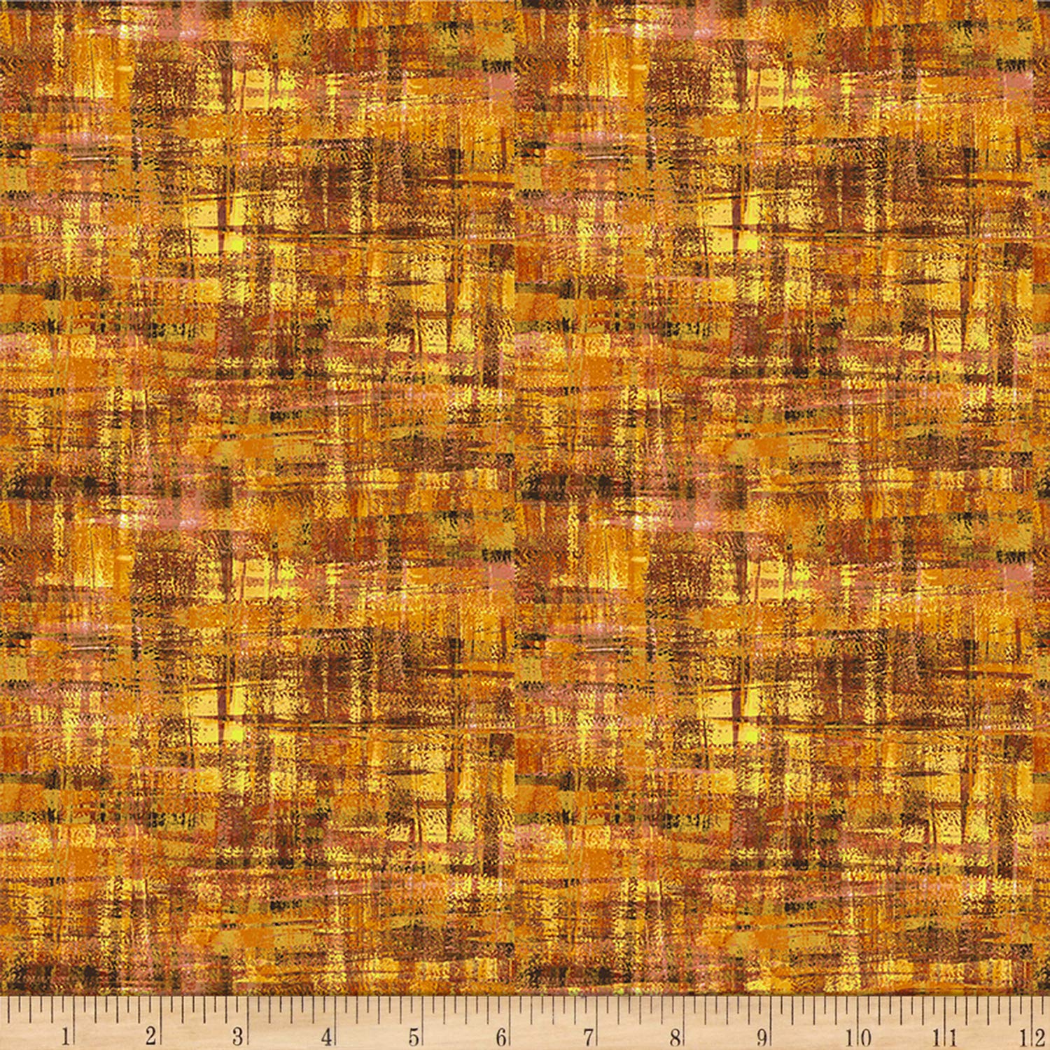 Paintbrush Studio Fabrics Brushstrokes Blender Gold Fabric by the Yard - Premium Quilting & Sewing Material for DIY Crafts, Home Decor, and Fashion Projects