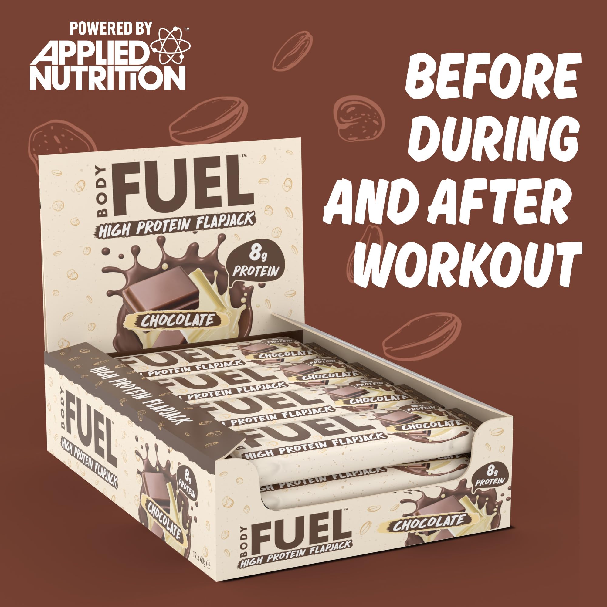 Applied Nutrition Bodyfuel Flapjack Protein Bar - 12 Pack (40g Each) | High Protein Snack for Gym, Workout & Energy Boost