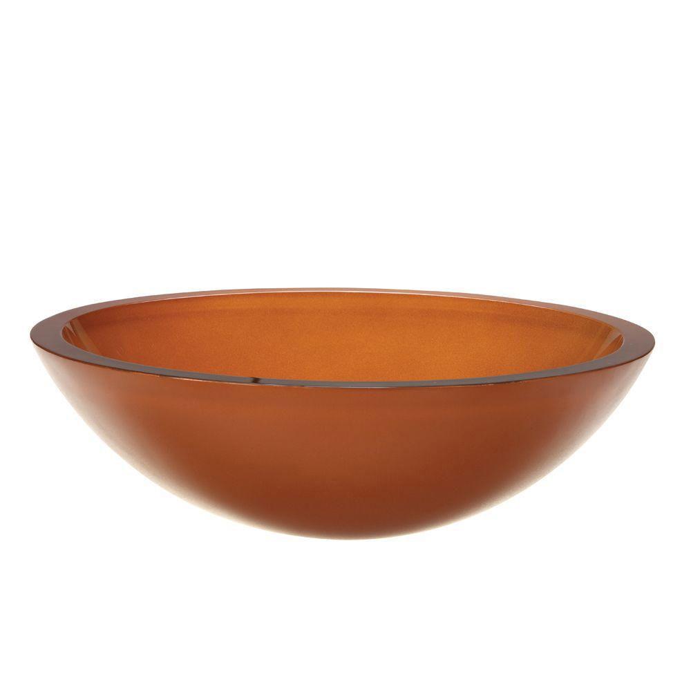 Decolav Translucent Glass Vessel Sink in Burnt Orange - Modern Bathroom Vanity Sink for Contemporary Home Decor, Perfect for Powder Rooms and Luxury Bathroom Renovations