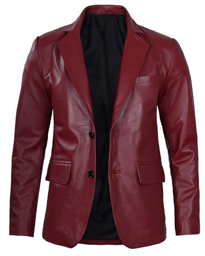 Maroon - Men Leather Blazer