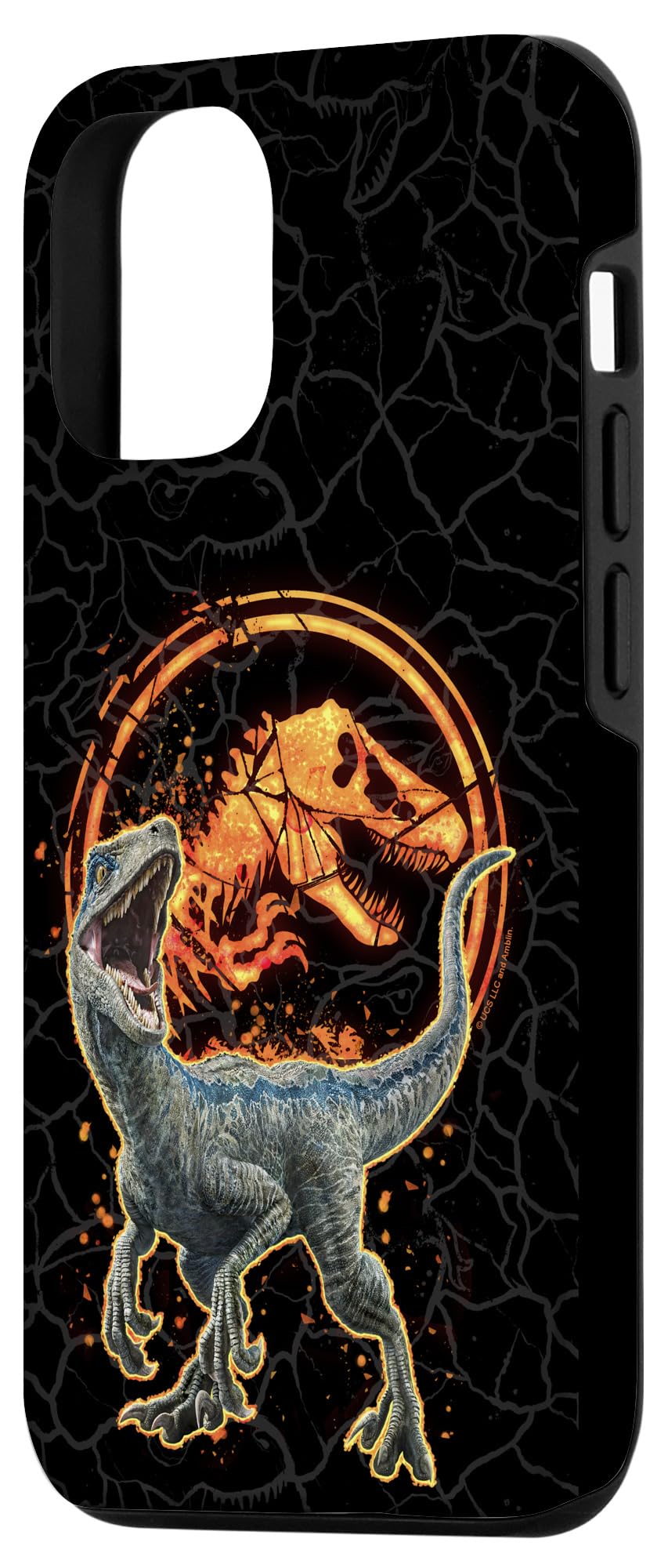 iPhone 12/12 Pro Jurassic World Blue Fire Logo Case - Durable Protection for Fans & Movie Enthusiasts