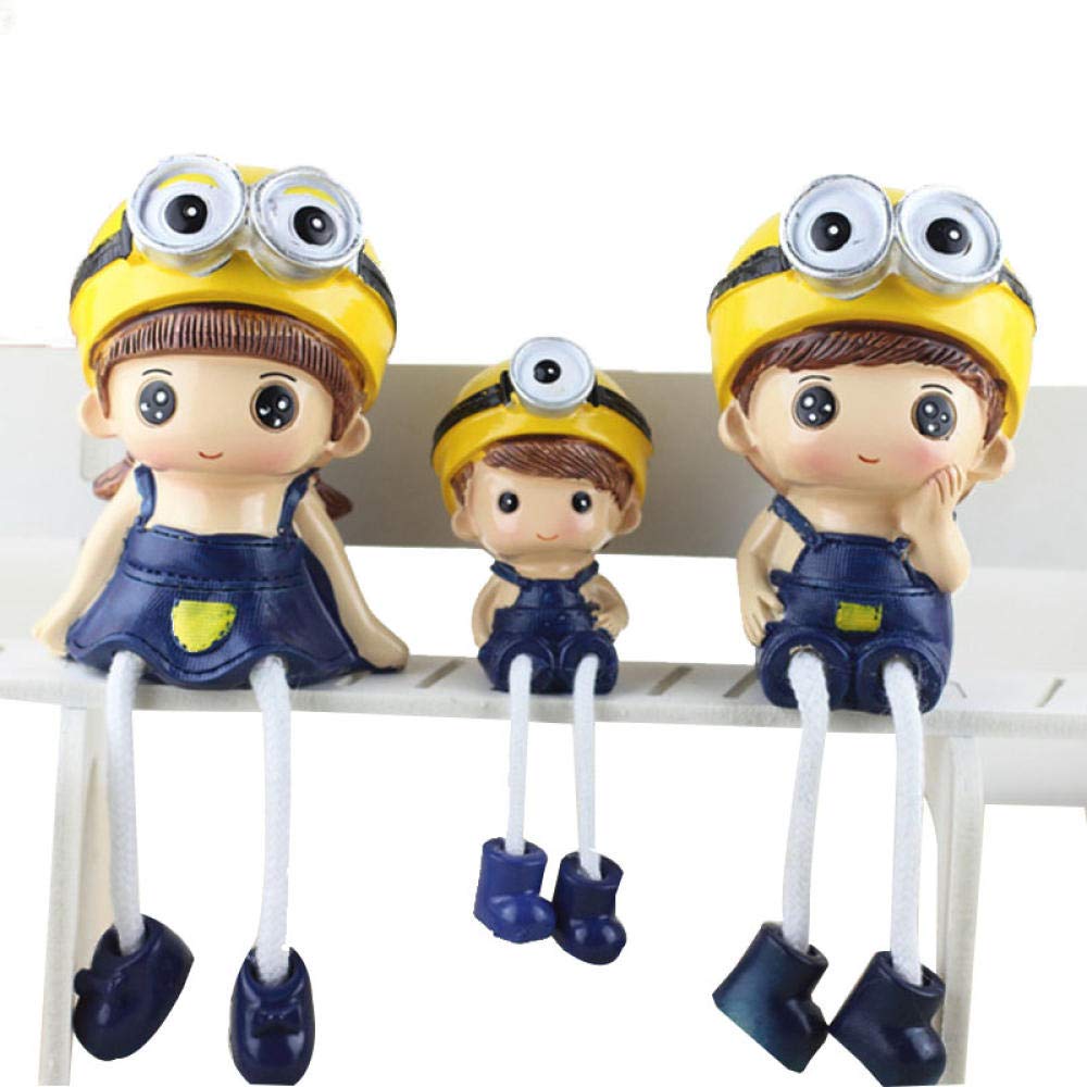 Creative Resin Family of Three Hanging Foot Doll Figurines - Miniature Desktop Statues, Home Decor & Children's Toys | Perfect for Nursery Decor, Gift Giving, and Collectible Display