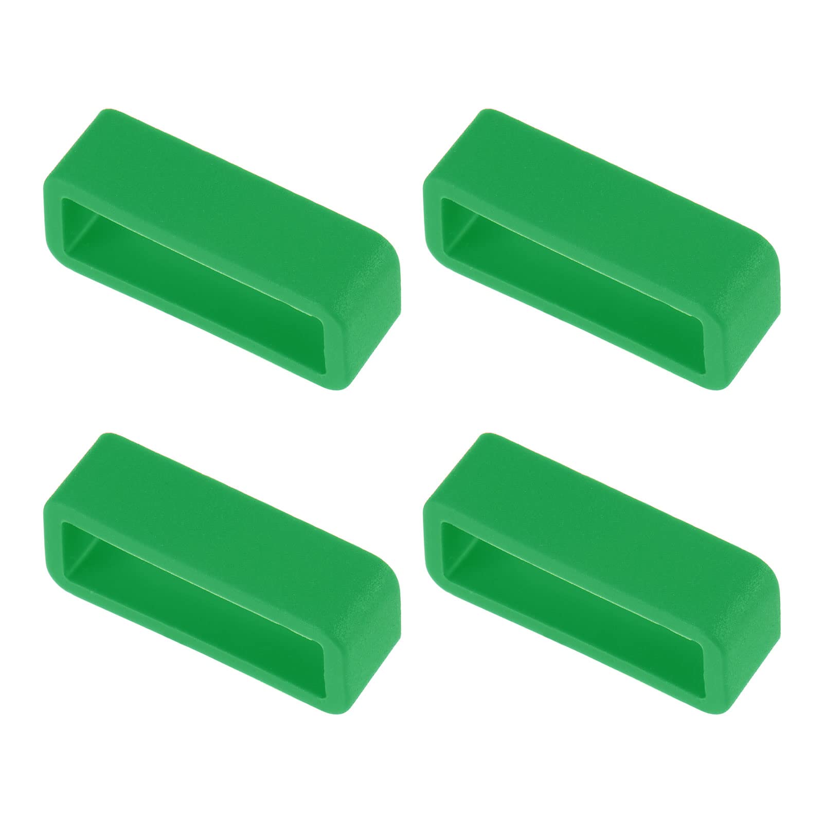 20mm Silicone Watch Band Holder Keeper - Deep Green (4 Pcs) for Secure Fit