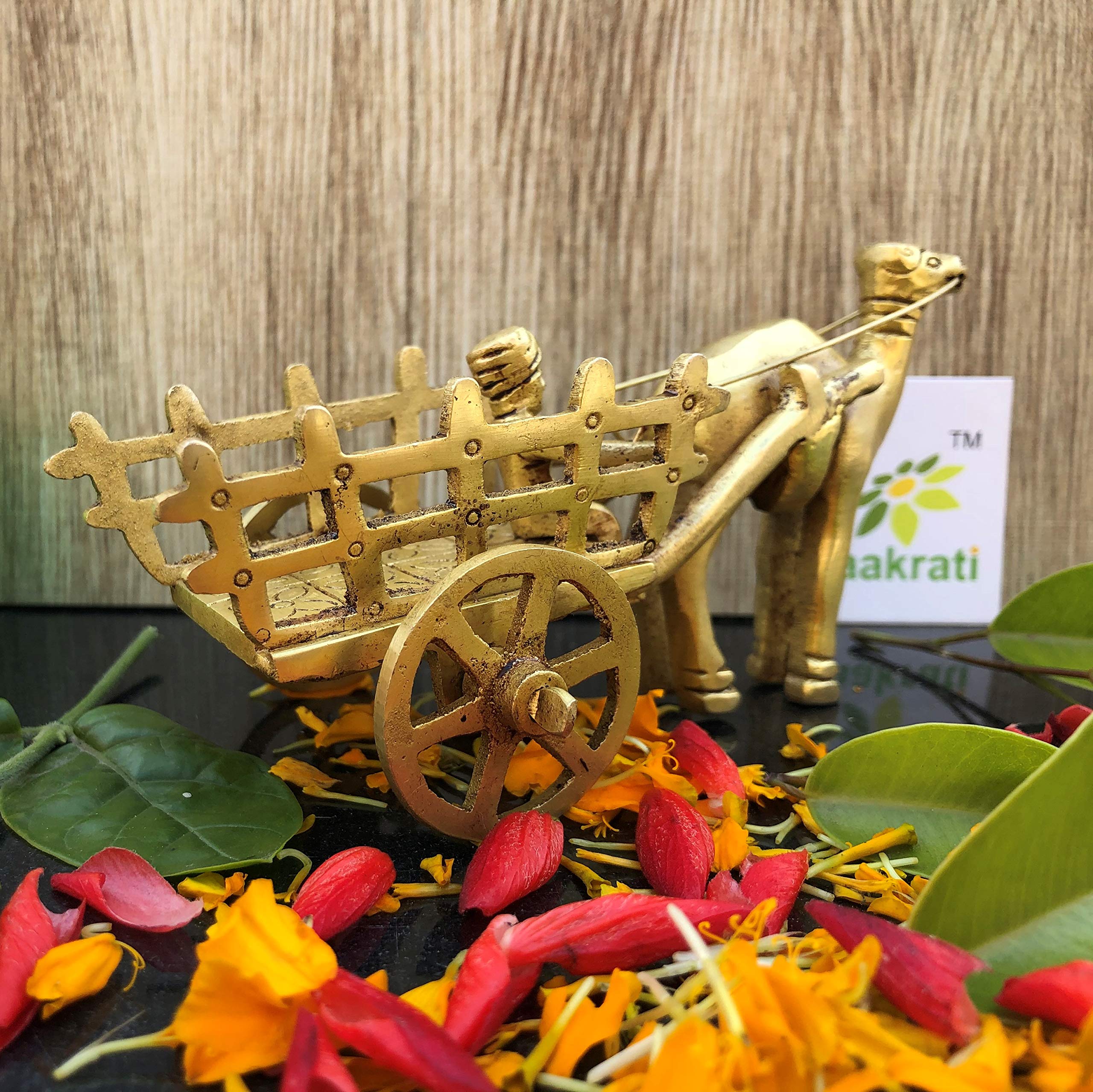 Handcrafted Brass Camel Cart Showpiece for Living Room Decor | Elegant Home Decoration & Housewarming Gift Idea | Perfect for Coffee Tables, Bookshelves & Mantel Displays