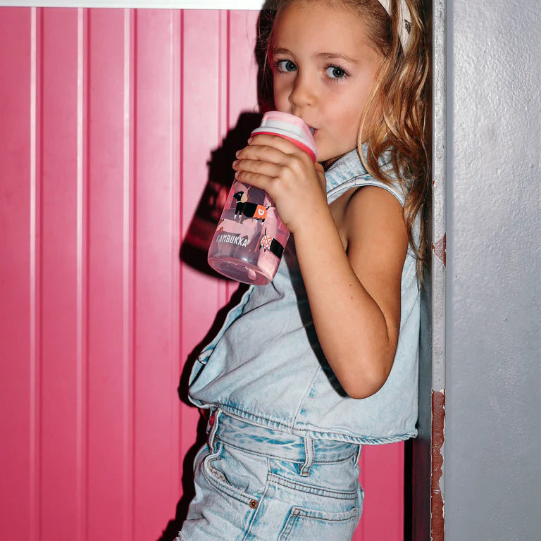 Lagoon Kids Water Bottle with Straw - 400ml Leak-Proof BPA-Free Water Bottle for Boys & Girls - Cute Animal Designs - Ideal for School, Sports & Outdoor Activities