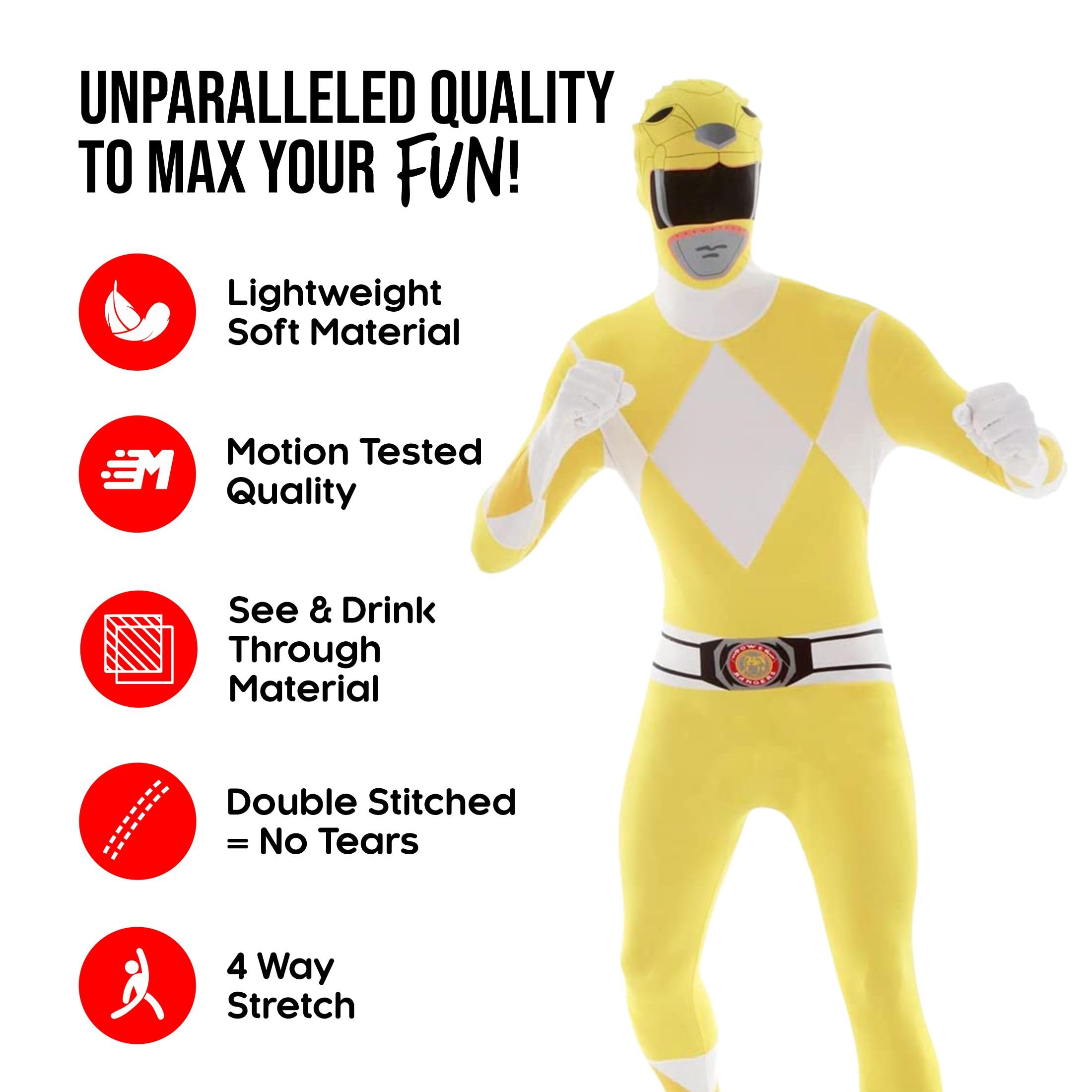 Power Rangers Costume for Adults - Morphsuits Red Ranger Suit for Men & Women | Halloween Cosplay, Comic Con, Themed Parties & Superhero Dress-Up
