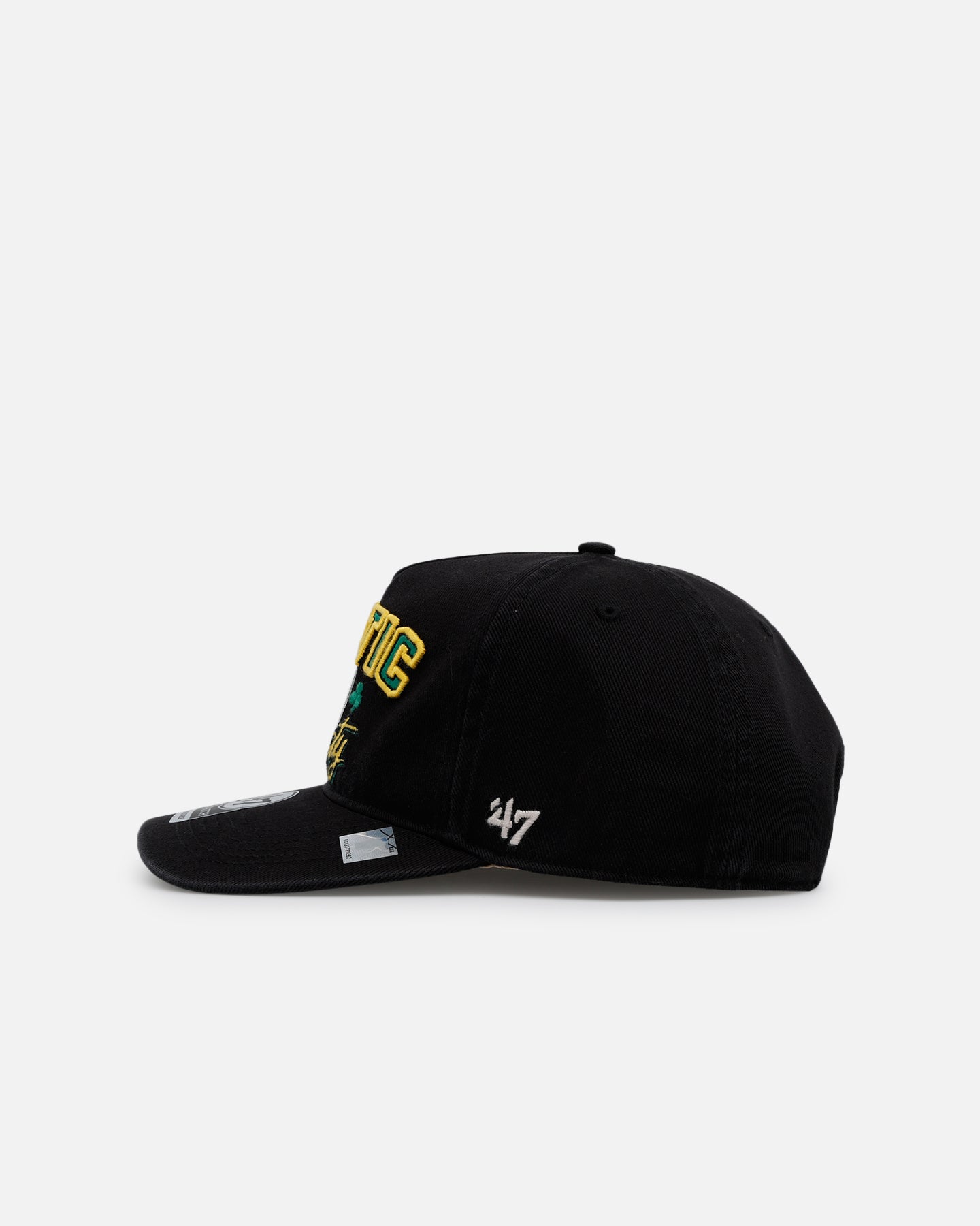 47 Brand Boston Celtics 'NBA Trophy Case' Premium Hitch Snapback Black Hat for Men - Official NBA Licensed Adjustable Baseball Cap for Sports Fans & Streetwear Fashion