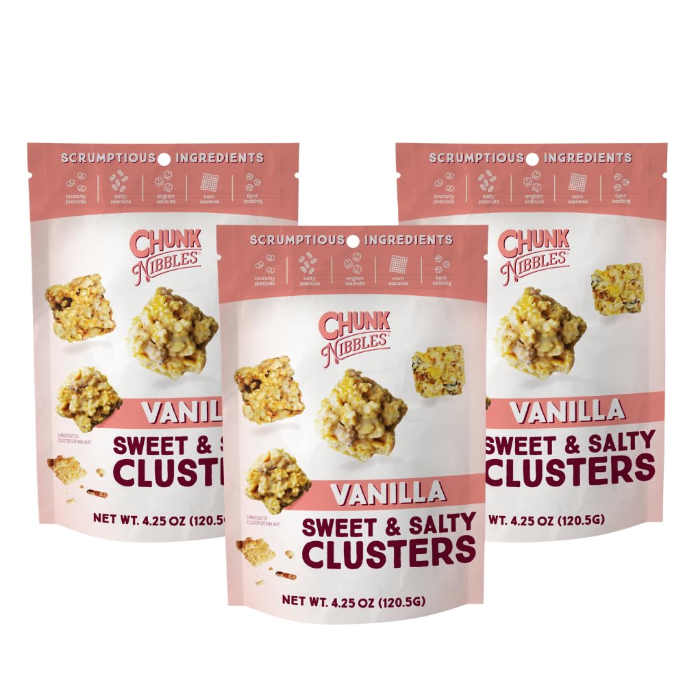 **Chunk Nibbles Sweet and Salty Snack Mix - Original Flavor (4.25oz, 3 Resealable Packs) | Perfect for Lunchboxes, Movie Nights & On-the-Go Snacking**