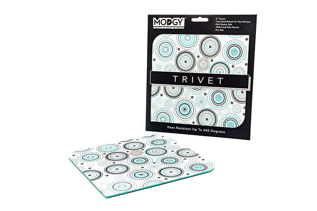 Modgy Heat Resistant Silicone Trivets for Hot Pots & Pans - Decorative Kitchen Countertop Protector, Utensil Rest Mat & Coaster Set - Perfect for Dining Tables, Stovetops & Outdoor Cooking