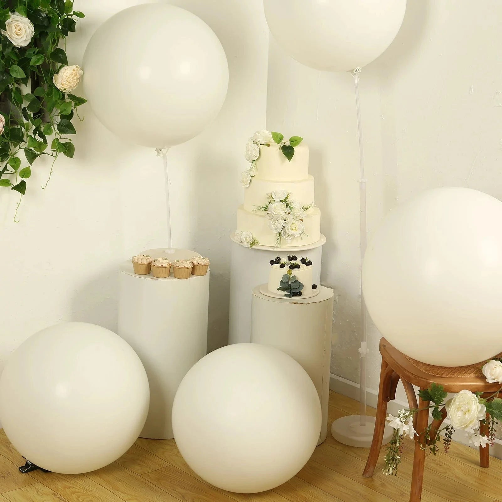 5 Pack Shiny Pearl Biodegradable Party Balloons - Eco-Friendly Wedding, Birthday & Baby Shower Decorations for Sustainable Celebrations