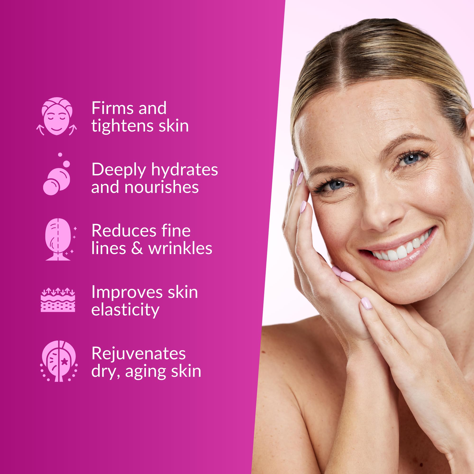 Hibiscus & Honey Firming Cream - Neck & Face Tightening Cream for Wrinkles, Collagen Boost Moisturizer - 1.85 Oz/55ml - Perfect for Daily Anti-Aging Skincare Routine & Nighttime Hydration