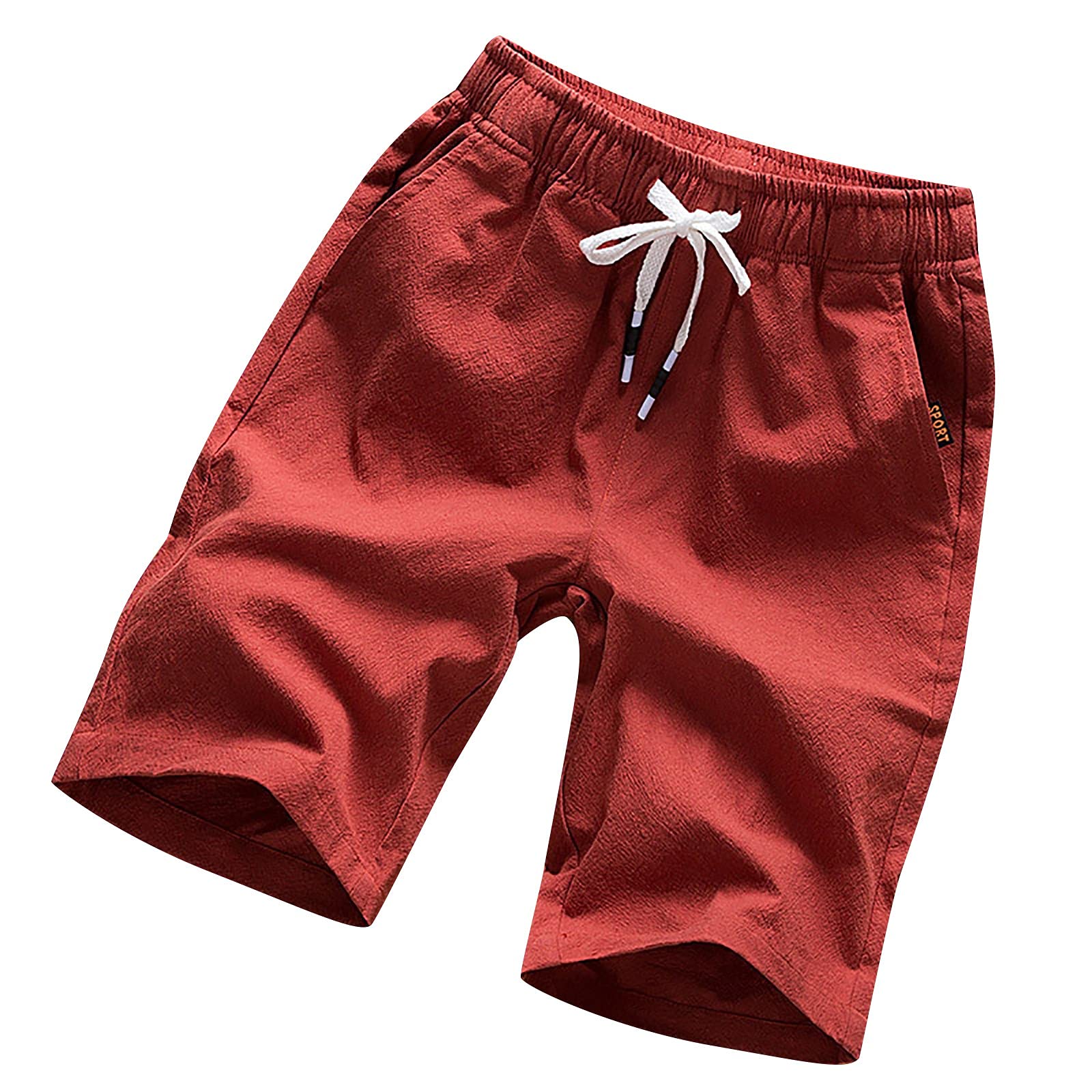 5 Inch Quick Dry Linen Shorts for Men - Elastic Waist Athletic Shorts with Pockets | Perfect for Outdoor Sports, Gym Workouts, Summer Fitness & Casual Lounge Wear
