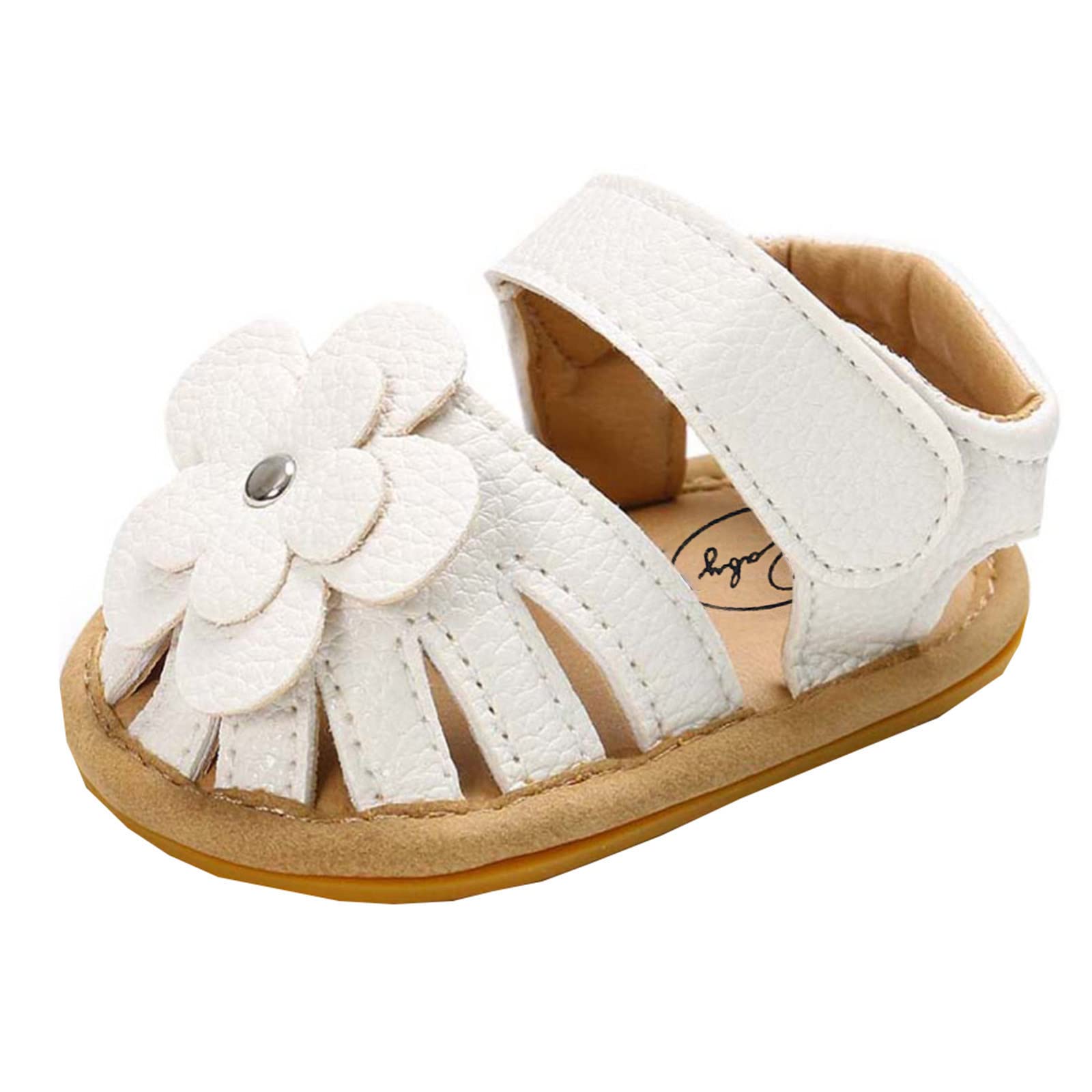 **Soft Sole Baby Sandals for Boys & Girls - Non-Slip Rubber Flat Walking Shoes with Floral Design - Perfect for Beach, Park & Outdoor Play**