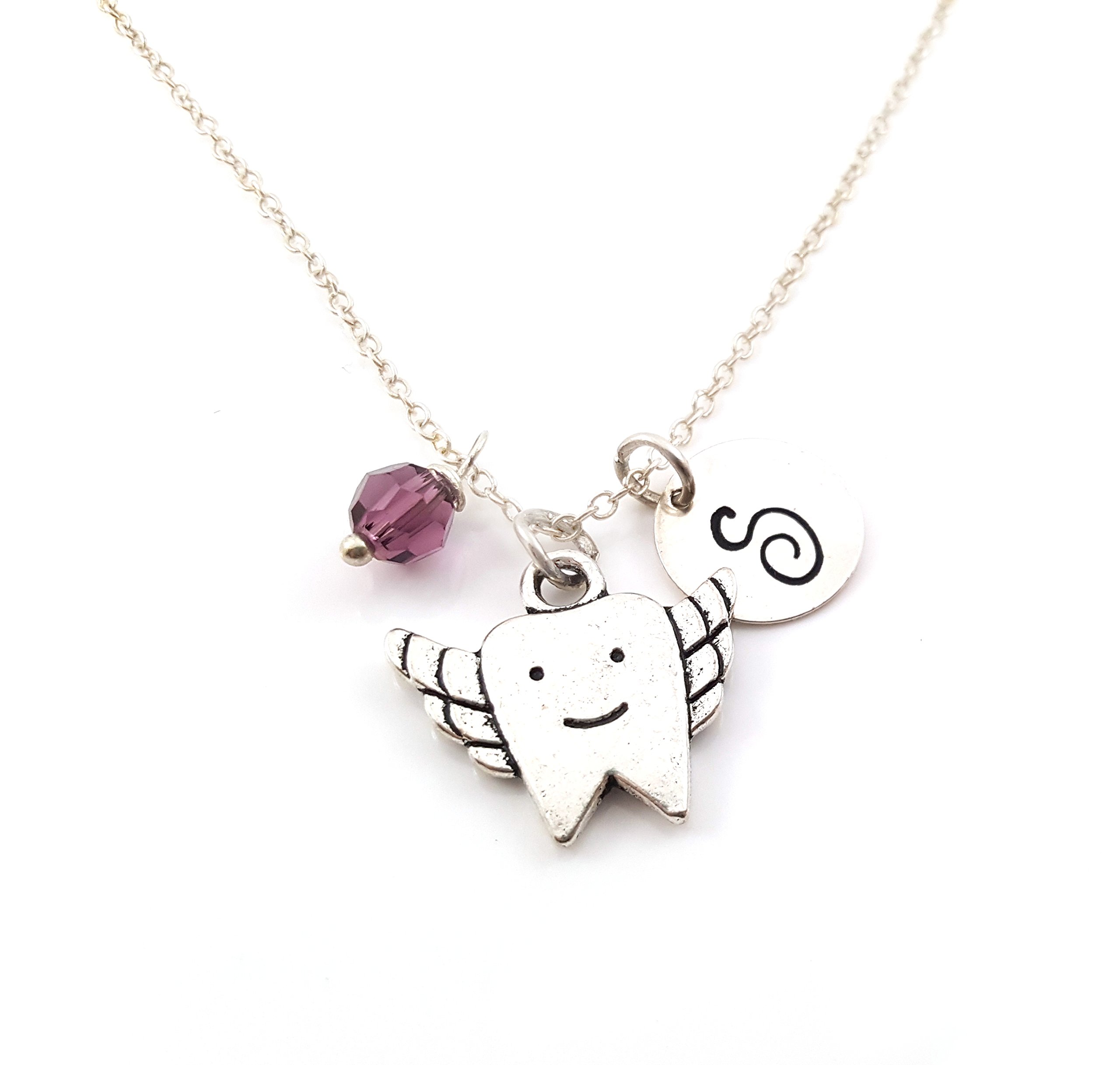 Personalized Tooth Fairy Charm Necklace - Sterling Silver Keepsake Jewelry for Kids | First Lost Tooth Gift, Birthday Present & Special Occasions
