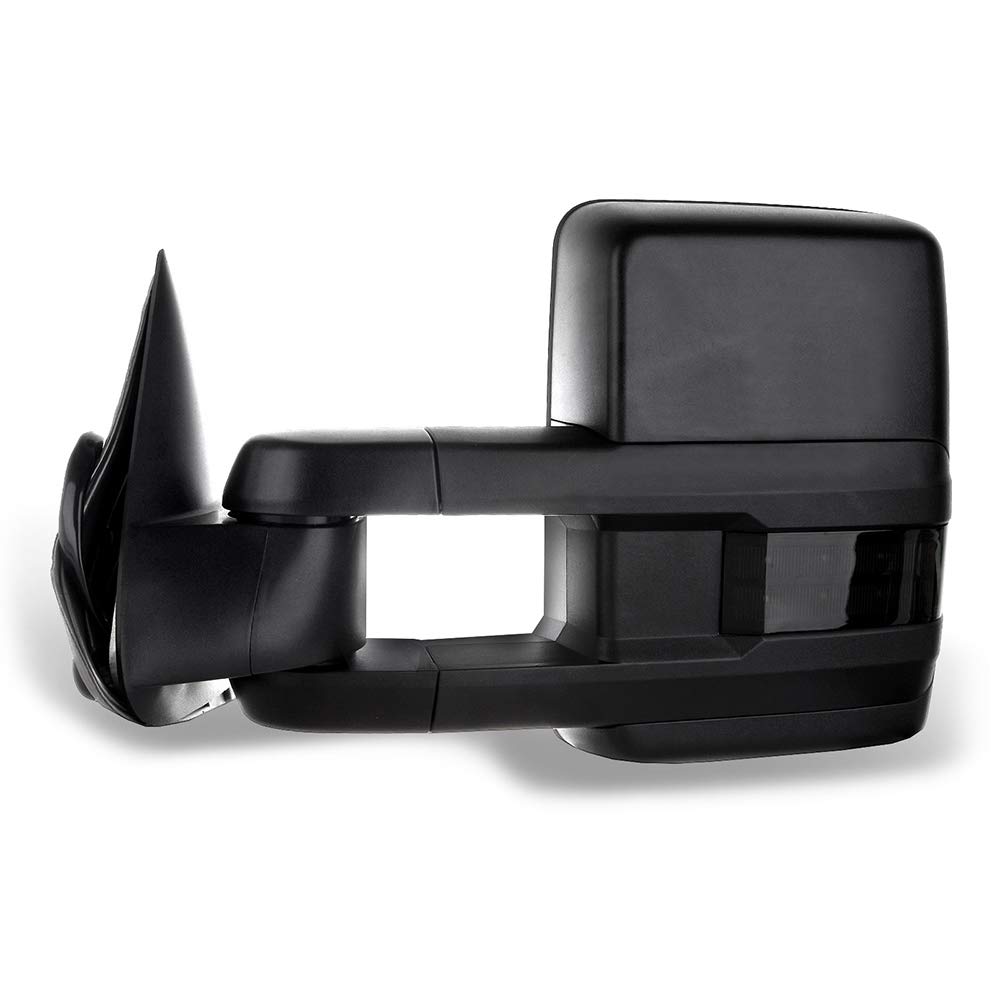 2003-2006 Chevy GMC Sierra Pickup Yukon XL Denali & Cadillac Escalade Towing Mirrors - Power Heated with Turn Signal Lights - Left & Right Pair for Enhanced Visibility & Safety While Towing
