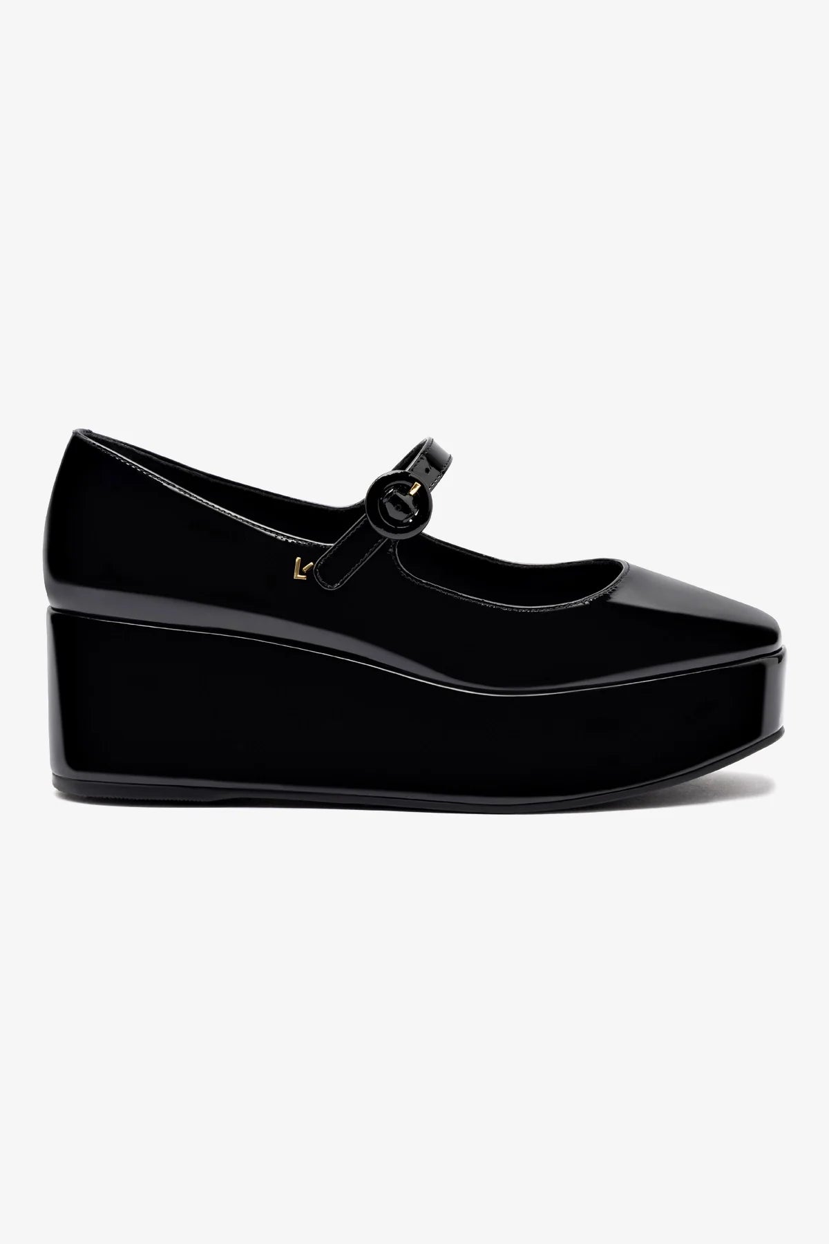 Blair Flatform Sandals in Black Patent Leather - Stylish & Comfortable Women's Shoes for Casual Outings, Work & Summer Wear