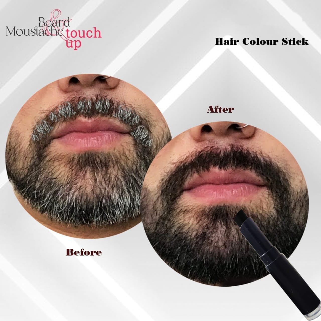 Eve-N Men Mustache & Beard Dye - Instant Hair Color Stick for Beard & Moustache Root Touch Up (Black, Pack of 2) | Quick & Easy Gray Coverage for Men | Perfect for Daily Use, Travel & Professional Look