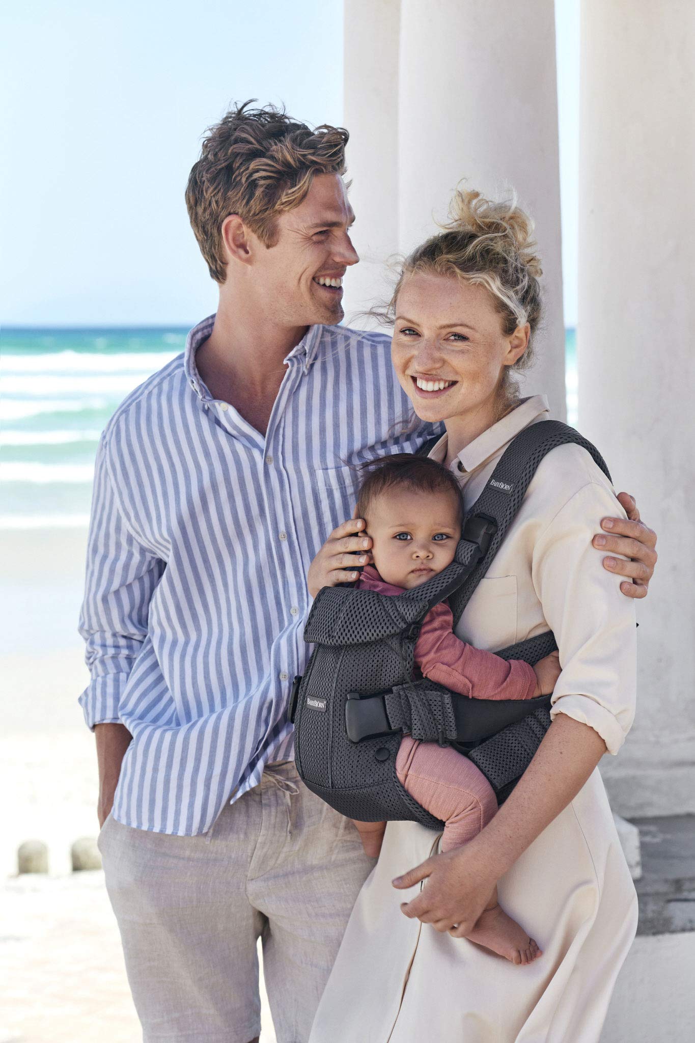 BABYBJÖRN Baby Carrier One Air - Breathable Mesh Baby Carrier in Anthracite for Newborns & Toddlers | Ergonomic Support for Hands-Free Parenting, Hiking & Travel